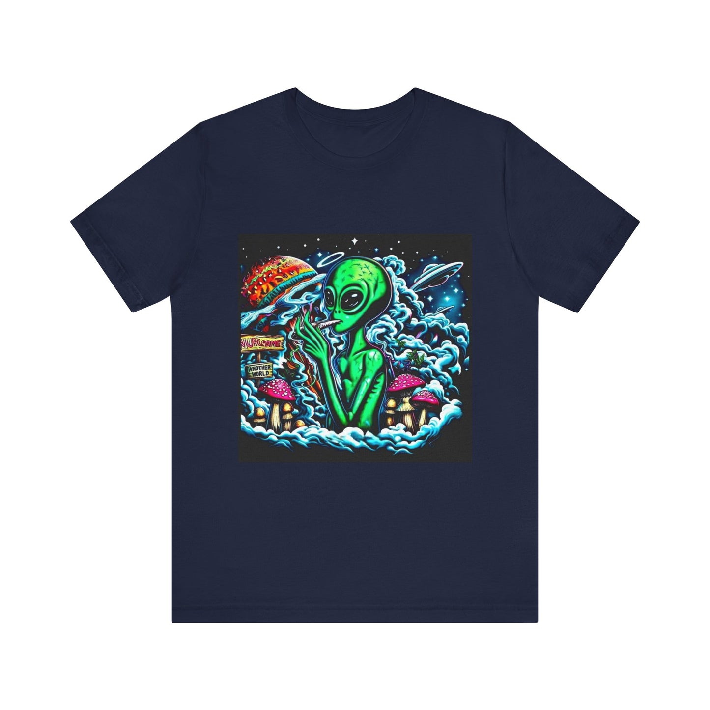 Alien Vibes Unisex Tee, Retro Alien Shirt, UFO Graphic Tee, Cute Space T-Shirt, Gift for Sci-Fi Lovers