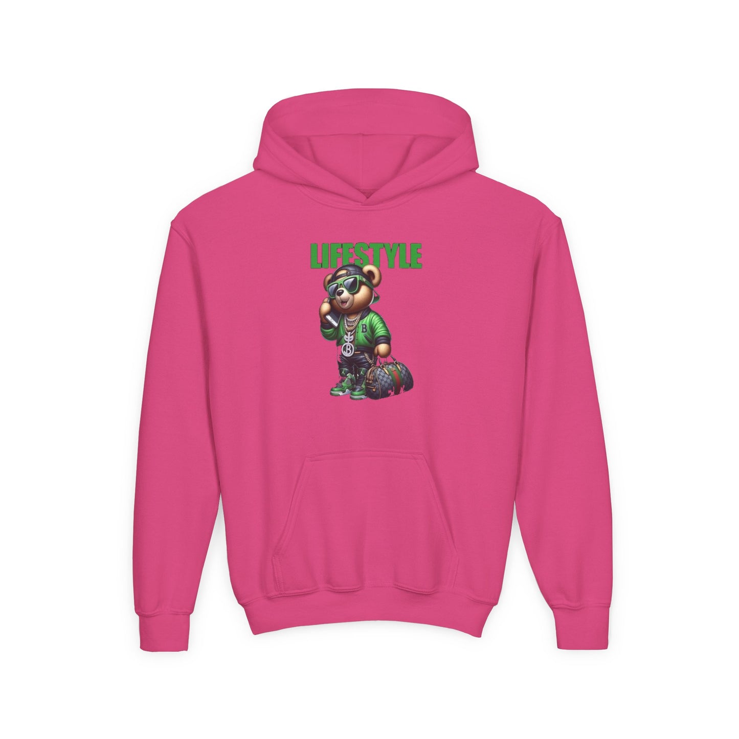 Youth Hooded Sweatshirt with Lifestyle Design - Cozy, Stylish, Fun Wear for Kids, Perfect for Casual Days, Gift Ideas, Streetwear