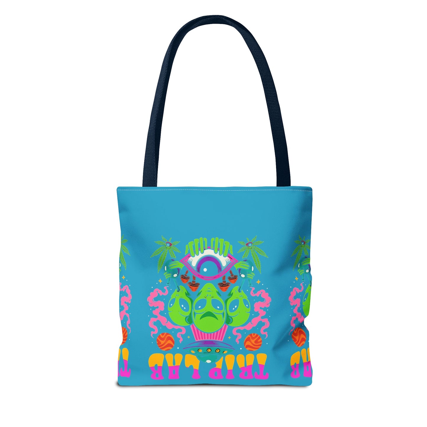 Colorful AOP Tote Bag with Casual Vibe, Ideal for Beach Days, Shopping, Festivals, or Gifts, Featuring 'TRIP LAR' Design