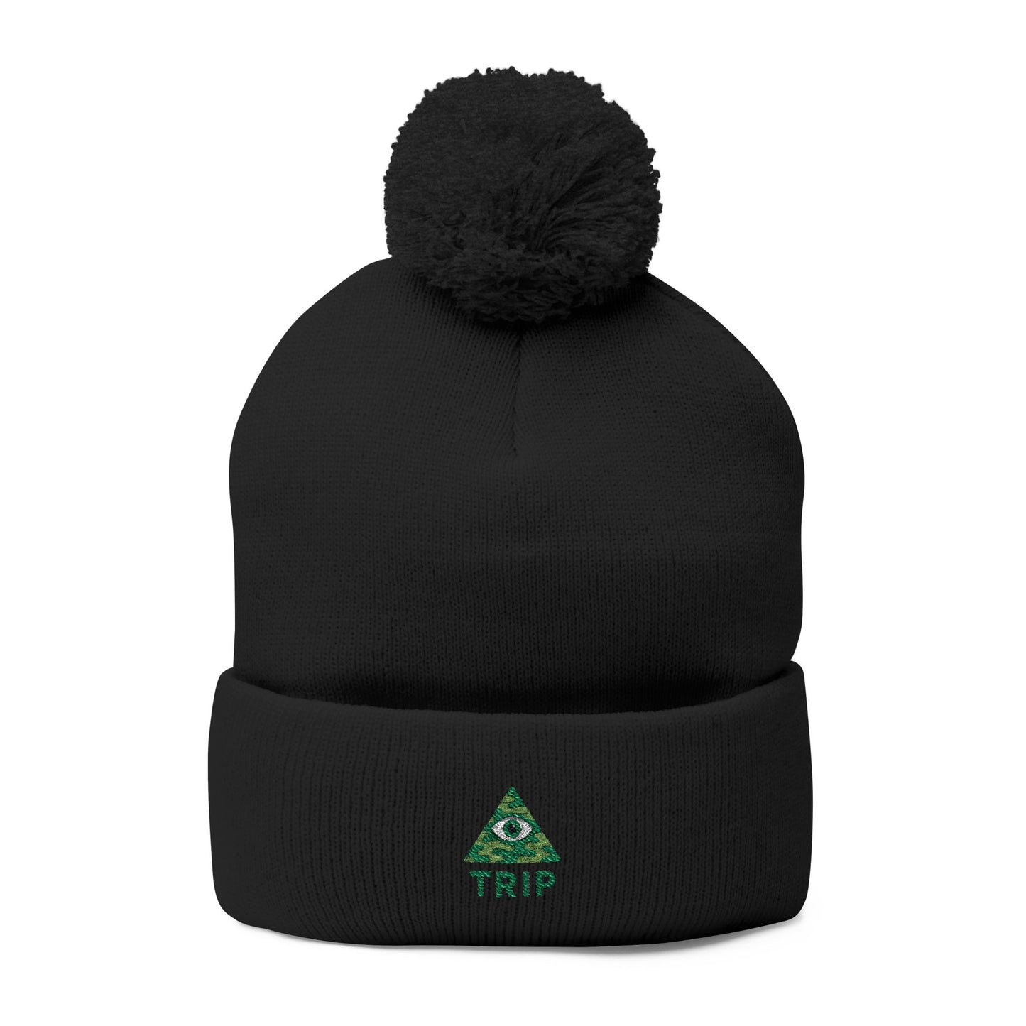 Cozy Embroidered Pom-Pom Knit Cap, Winter Hat for Men & Women, Holiday Gift Beanie, Cute Knitted Cap, Casual Headwear