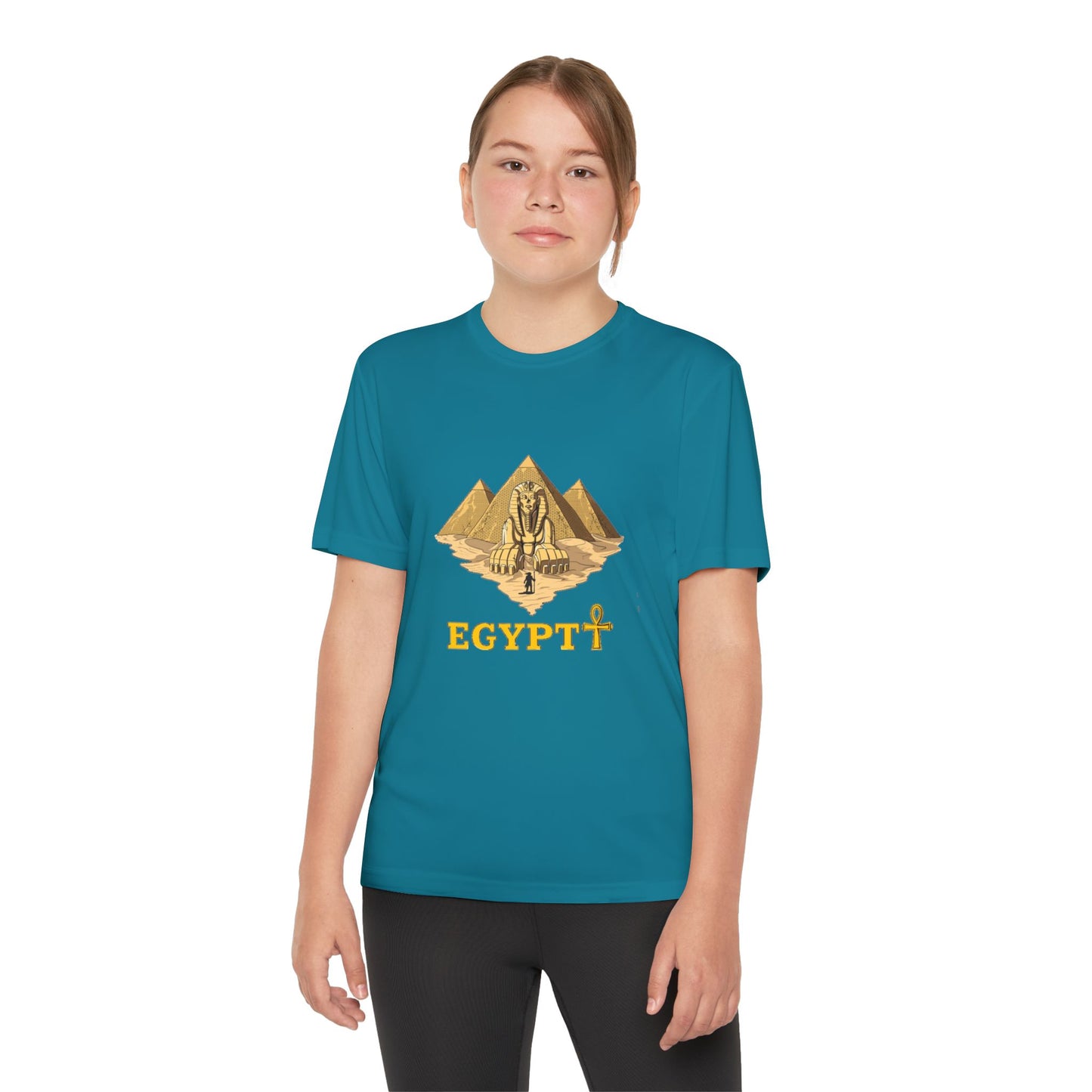 Egyptian Pyramid Youth Tee, Cool Shirt for Kids, Vintage Style Cotton Top, Gift for Birthdays, Travel Enthusiasts, Summer Wear