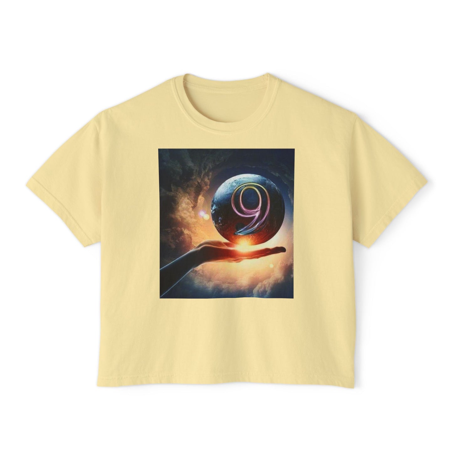 Cosmic Graphic Women's Boxy Tee - Boho Vibes, Perfect for Festivals, Casual Wear, Gifts, and Spiritual Celebrations