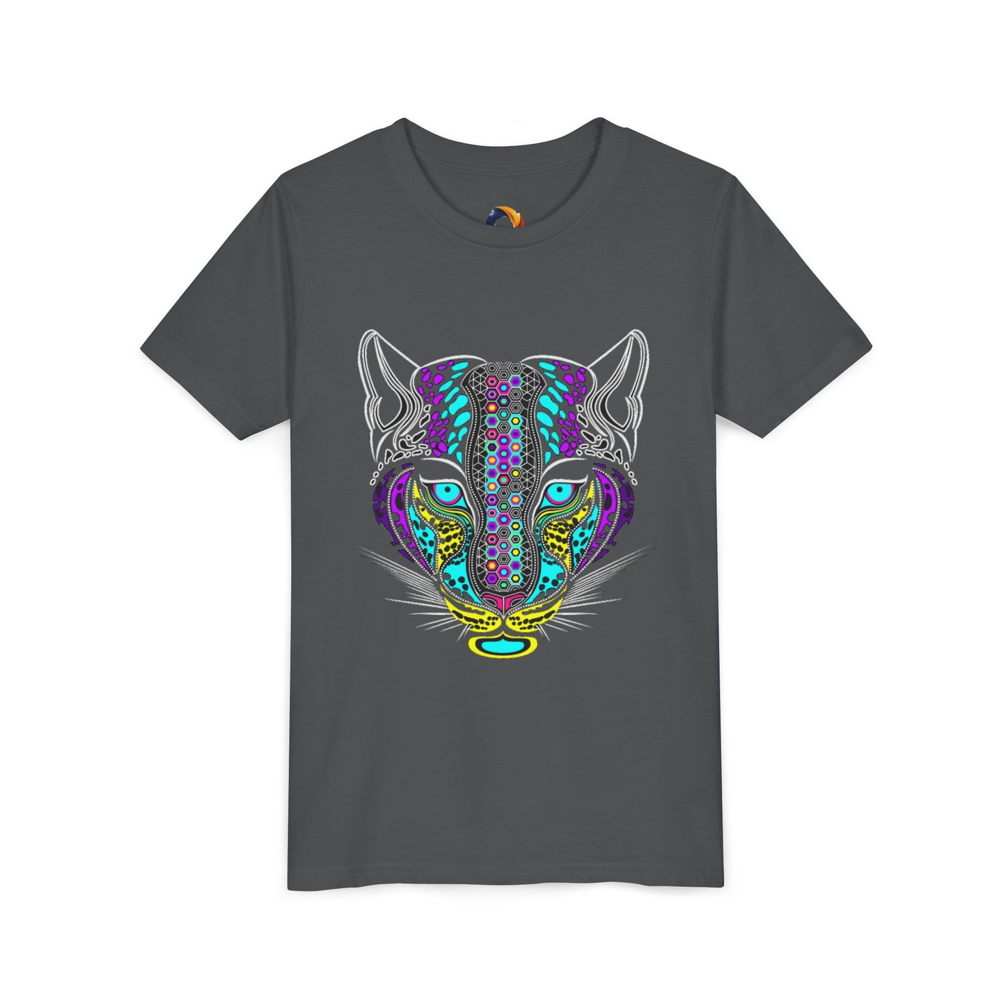 Colorful Tiger Youth Tee, Trendy Kids Shirt, Animal Lover Gift, Fun Birthday Apparel, Unique Graphic Tee