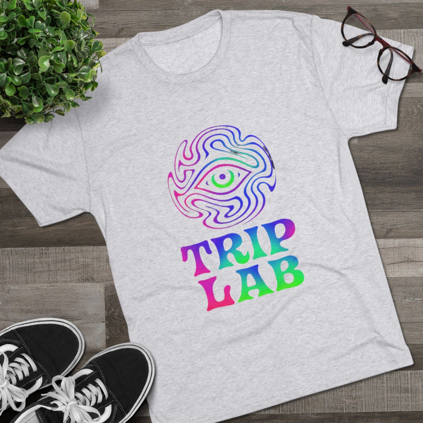 Colorful Psychedelic Tee - Trip Lab Unisex Crew Shirt, Festival Wear, Gift for Him or Her, Summer Wardrobe, Boho Style T-Shirt