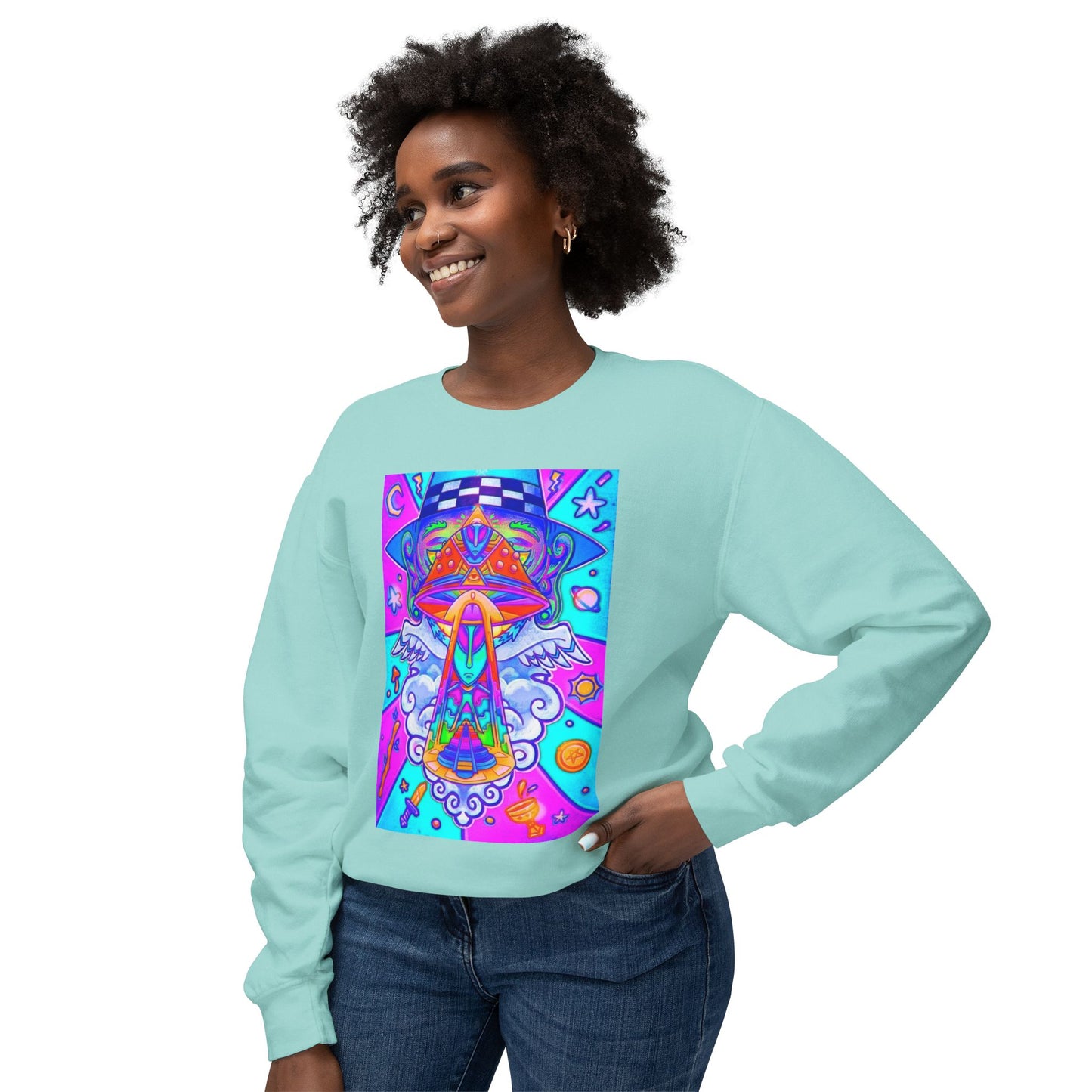 Psychedelic Art Crewneck Sweatshirt, Colorful Art Pullover, Unique Graphic Sweatshirt, Perfect Gift for Artists, Cozy Casual Wear
