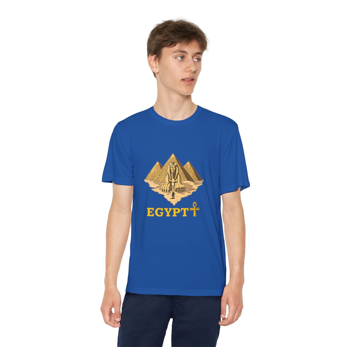 Egyptian Pyramid Youth Tee, Cool Shirt for Kids, Vintage Style Cotton Top, Gift for Birthdays, Travel Enthusiasts, Summer Wear