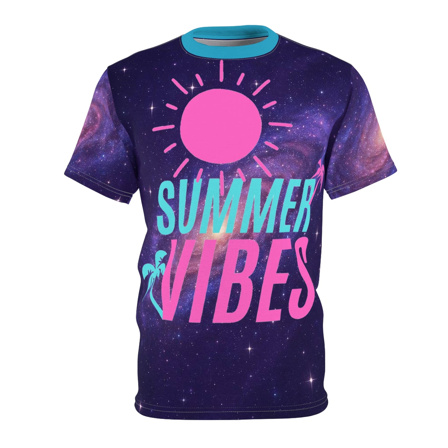 Summer vibes t shirts Unisex Cut & Sew Tee (AOP) red tags