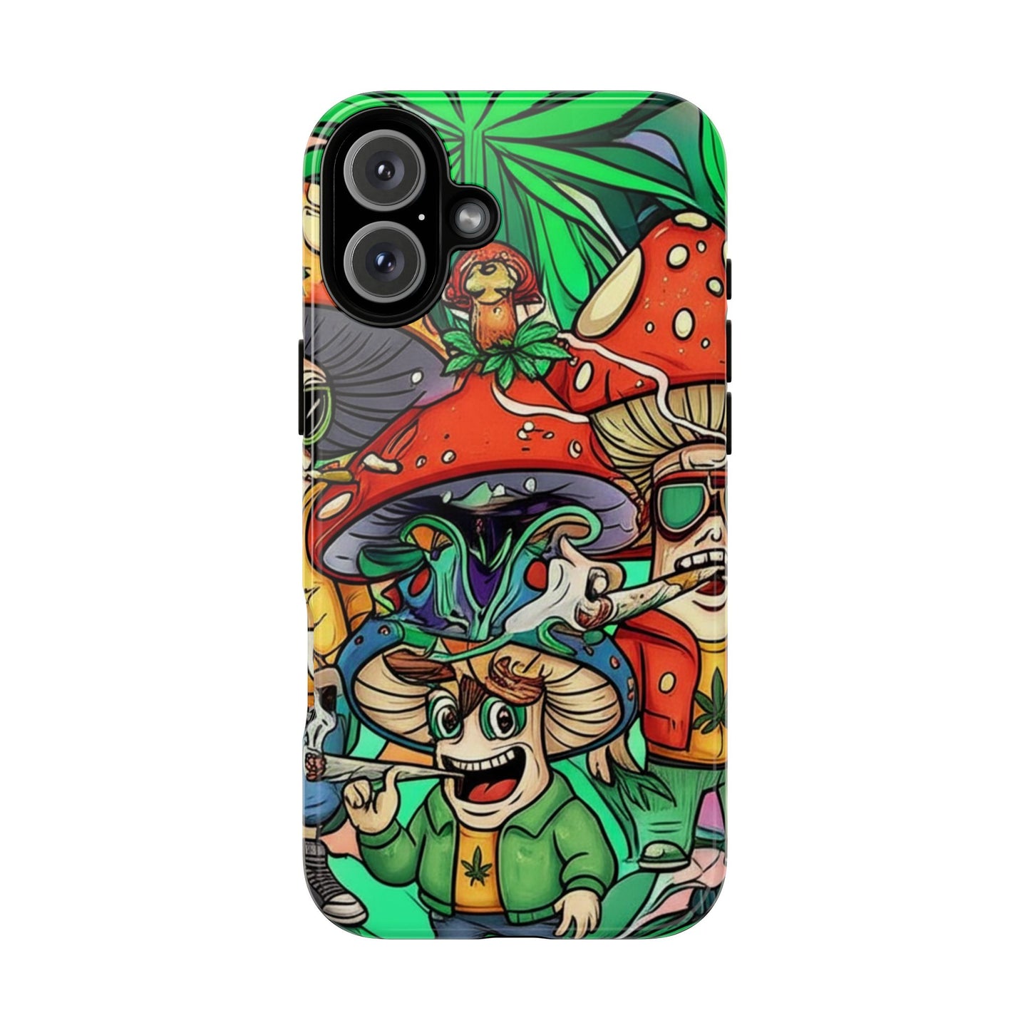 Vibrant Phone Case Featuring Funky Mushroom Art, Tough Cases, Trendy Accessories, Unique Gifts, Eclectic Style, Phone Protection