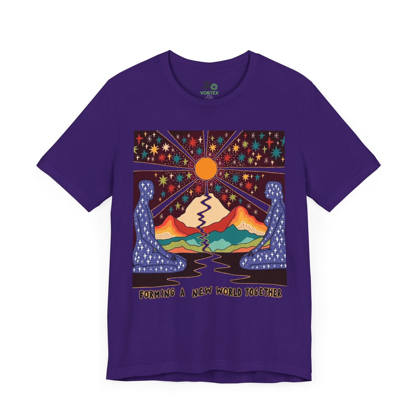 Creating a New World Together Tee, Unisex Graphic T-Shirt, Boho Style Shirt, Inspirational Gift, Eco-Conscious Fashion