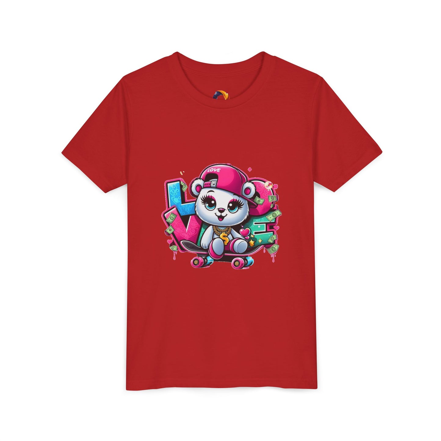 Cute Panda Graffiti Youth Tee, Kids Graphic Shirt, Skateboarding, Animal Lover Gift, Fun Casual Wear, Birthday Present