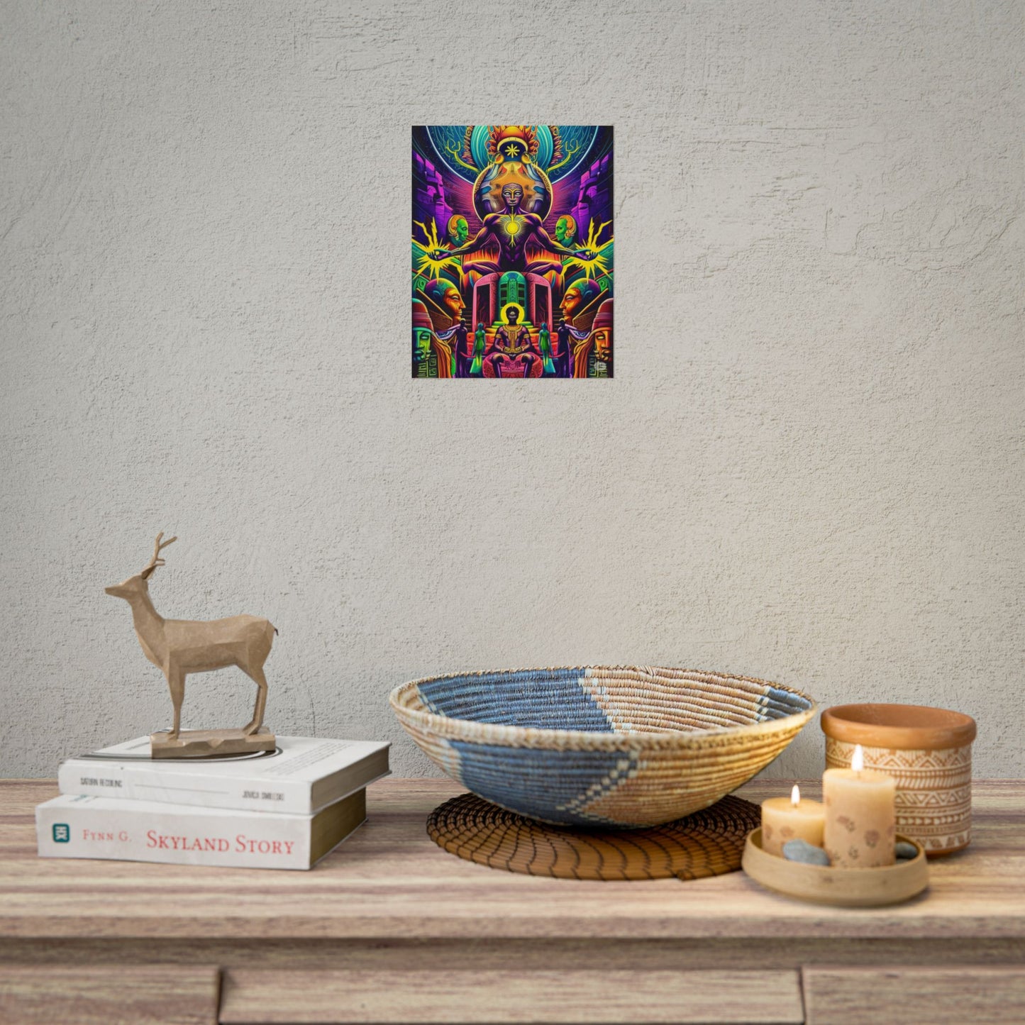 Psychedelic Art Rolled Posters, Colorful Wall Decor, Spiritual Wall Art, Festival Decoration, Bohemian Home Decor