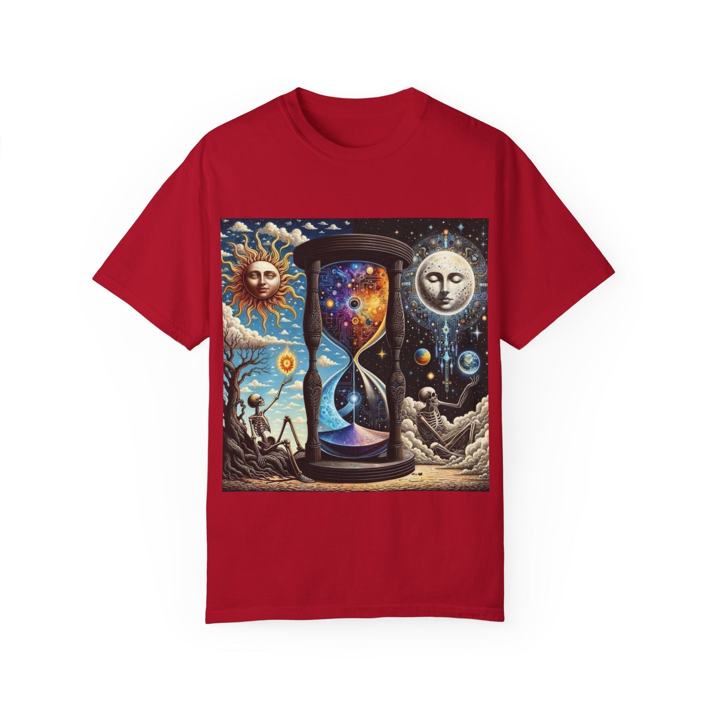 Cosmic Hourglass T-shirt, Vintage Graphic Tee, Perfect Gift for Astronomy Lovers, Unisex Casual Wear, Spiritual Vibe, Universal Design