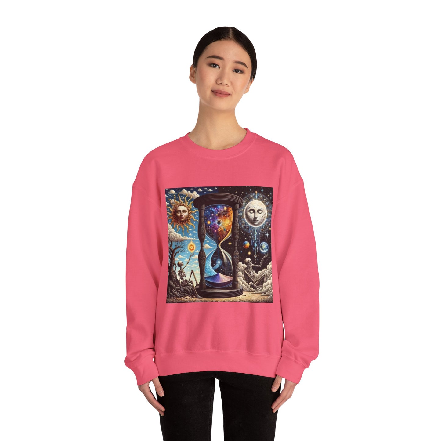 Cosmic Hourglass Sweatshirt, Unisex Heavy Blend Crewneck Sweatshirt, Astrology Sweatshirt, Celestial Sweatshirt, Gift for Space Lovers, Cool