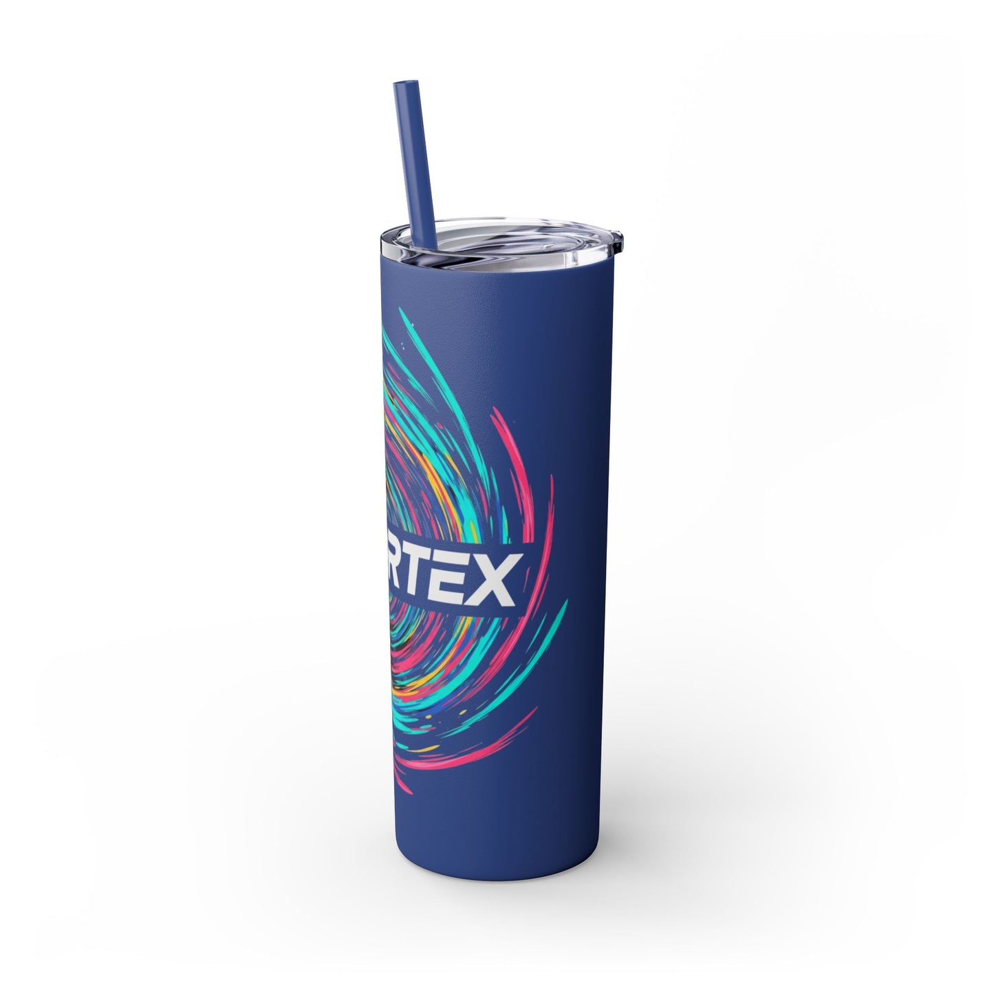 Colorful Swirl Skinny Tumbler with Straw, 20oz | Insulated Drinkware | Perfect for Gifts, Travel, Office, Beach, Summer Vibes