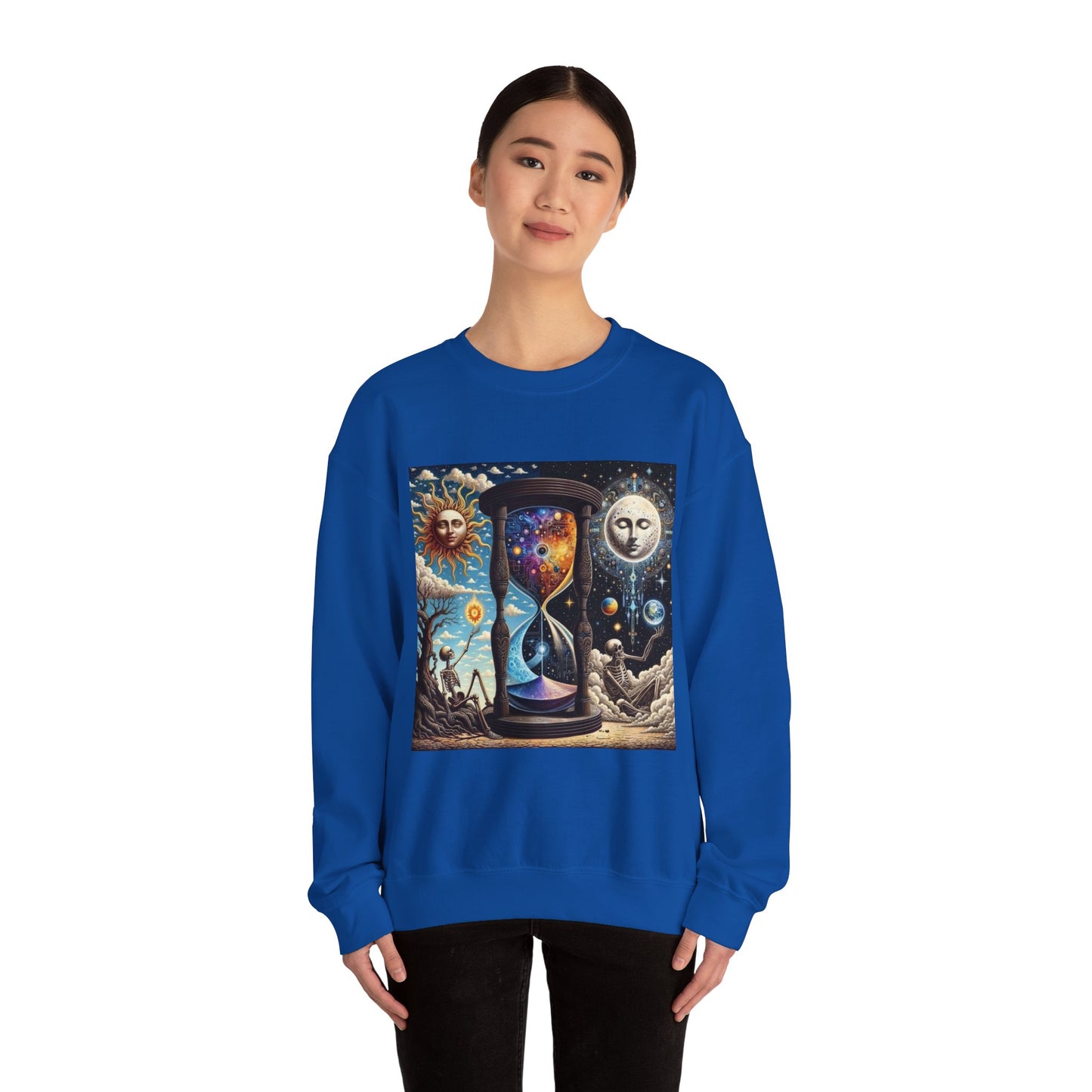 Cosmic Hourglass Sweatshirt, Unisex Heavy Blend Crewneck Sweatshirt, Astrology Sweatshirt, Celestial Sweatshirt, Gift for Space Lovers, Cool