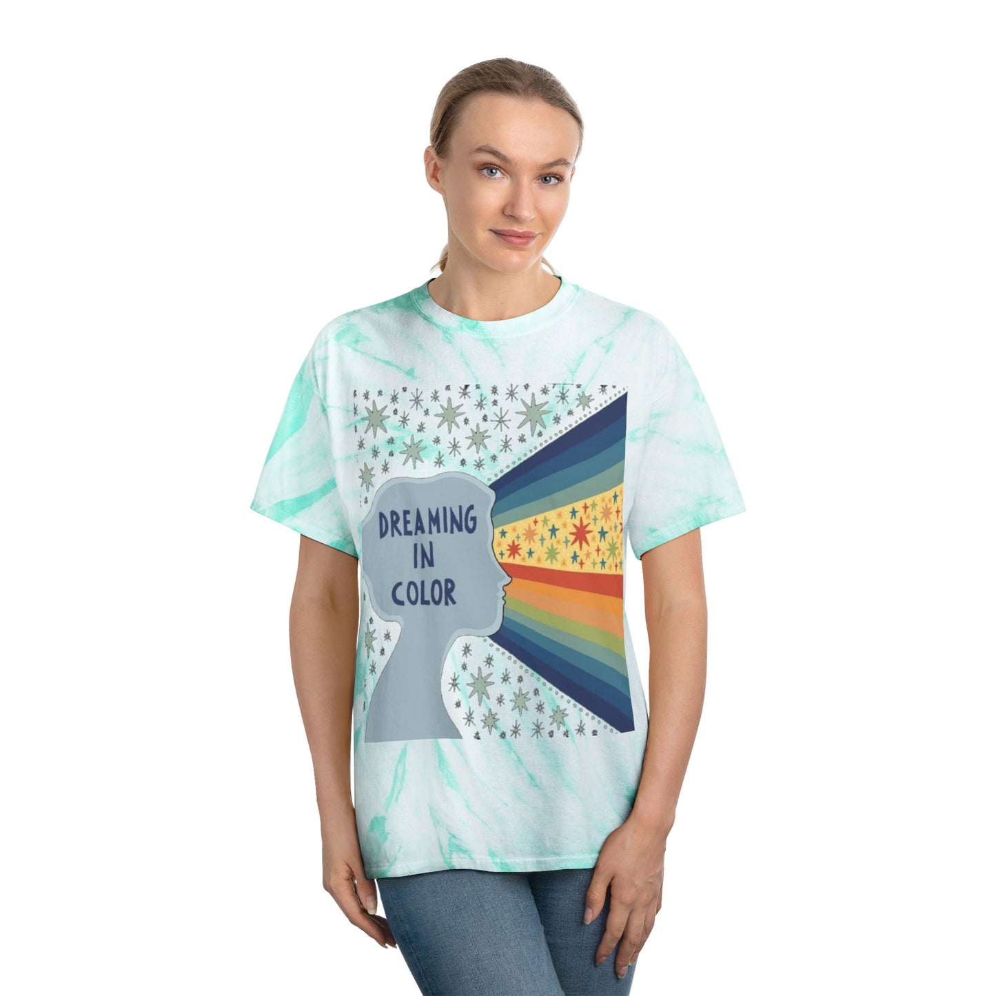Dreaming in Color Tie-Dye Tee, Vibrant Unisex T-shirt, Bohemian Style, Casual Wear, Gift for Dreamers, Summer Fashion
