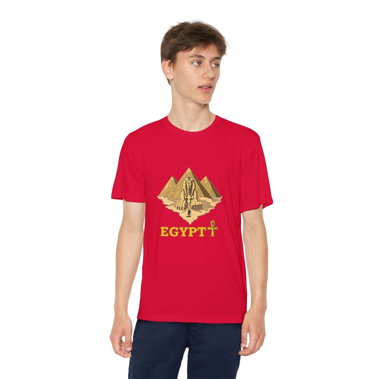 Egyptian Pyramid Youth Tee, Cool Shirt for Kids, Vintage Style Cotton Top, Gift for Birthdays, Travel Enthusiasts, Summer Wear