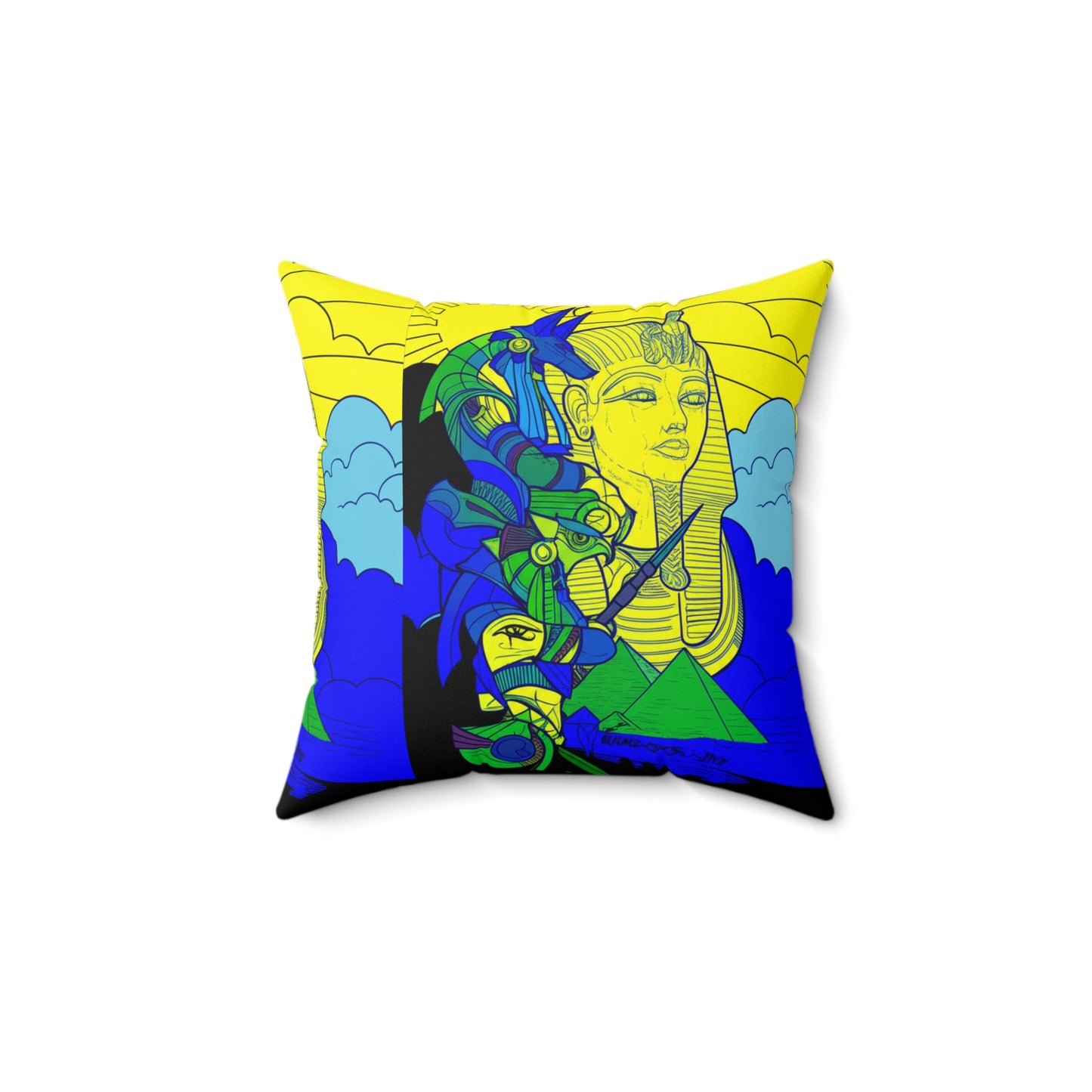 Vibrant Egyptian Art Pillow, Boho Home Decor, Unique Gift for Travelers, Living Room Accent, Festival Pillows
