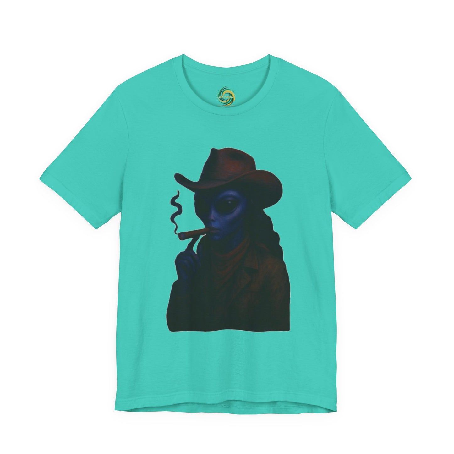 Mysterious Cowboy Tee, Unisex T-Shirt, Vintage Style Graphic Tee, Casual Wear, Gift for Him/Her, Unique Art Shirt
