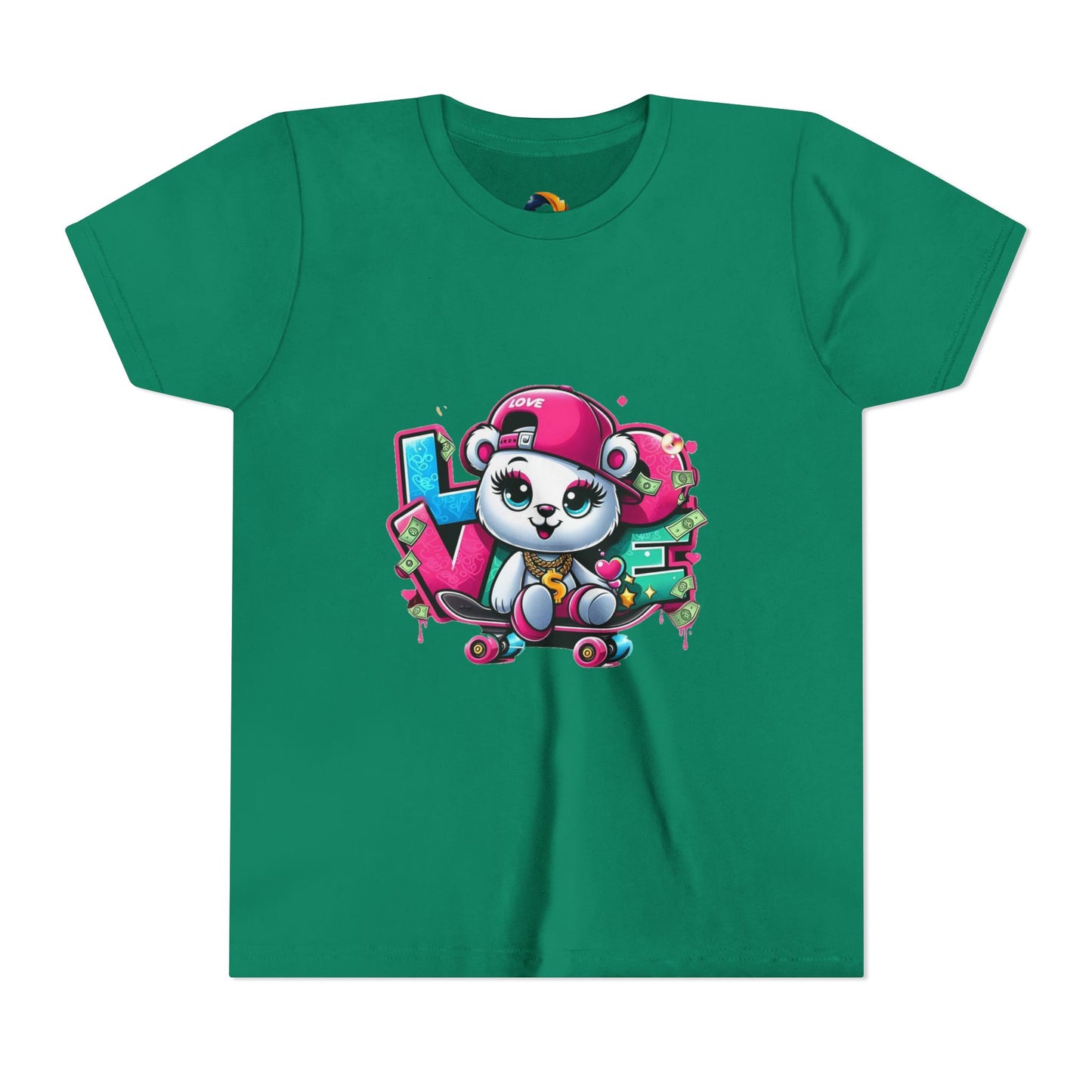Cute Panda Graffiti Youth Tee, Kids Graphic Shirt, Skateboarding, Animal Lover Gift, Fun Casual Wear, Birthday Present