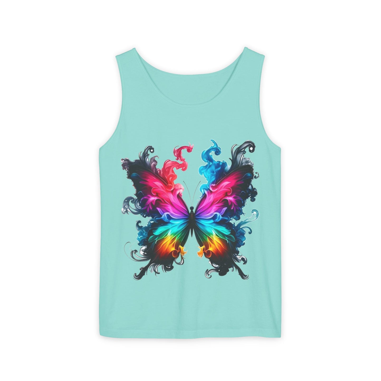 Vibrant Butterfly Design Unisex Tank Top | Colorful Summer Sleeveless Shirt, Gift for Nature Lovers, Festival Wear, Eco-Friendly Fashion
