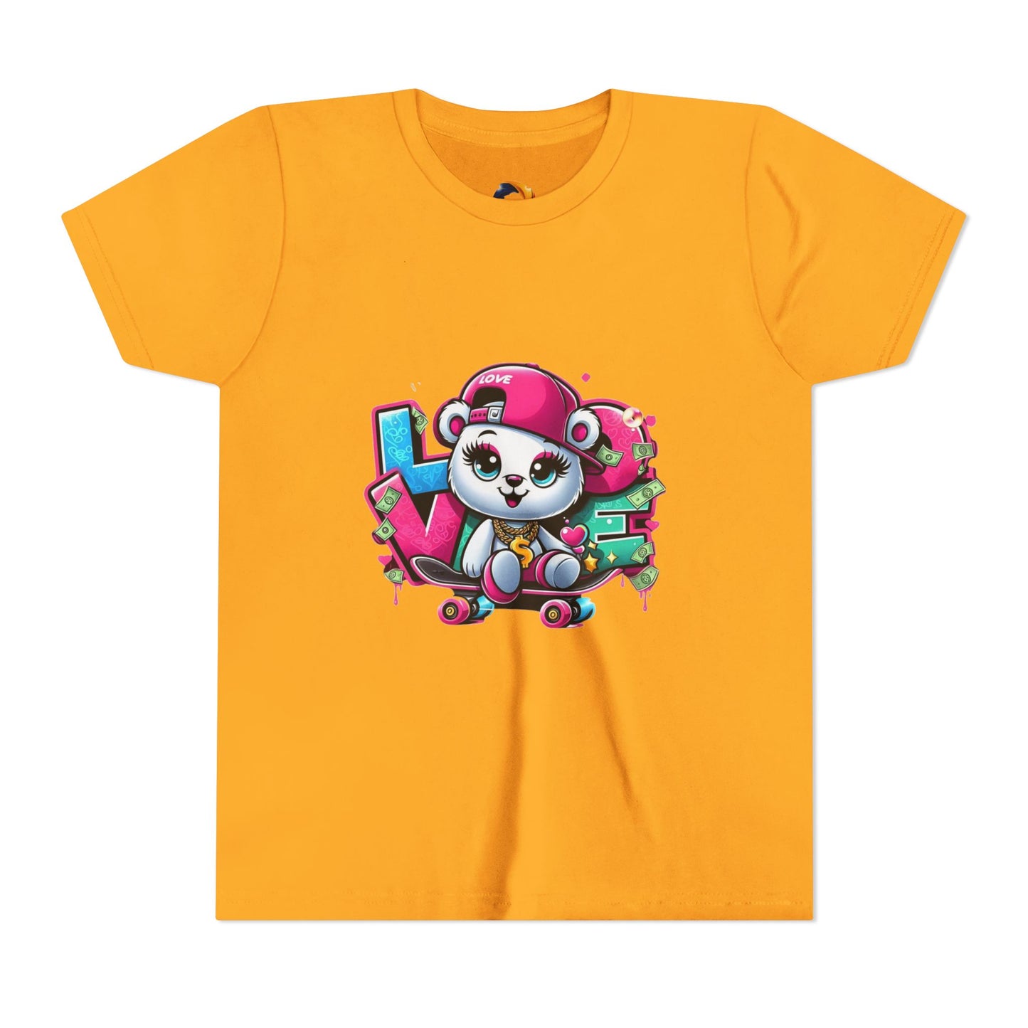 Cute Panda Graffiti Youth Tee, Kids Graphic Shirt, Skateboarding, Animal Lover Gift, Fun Casual Wear, Birthday Present