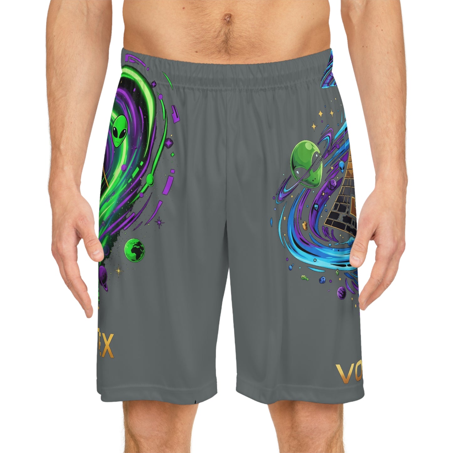 Vibrant Basketball Shorts, JR Vortex Design, Sportswear for Active Teens, Summer Gear, Gifts for Athletes, Comfortable Workout Shorts