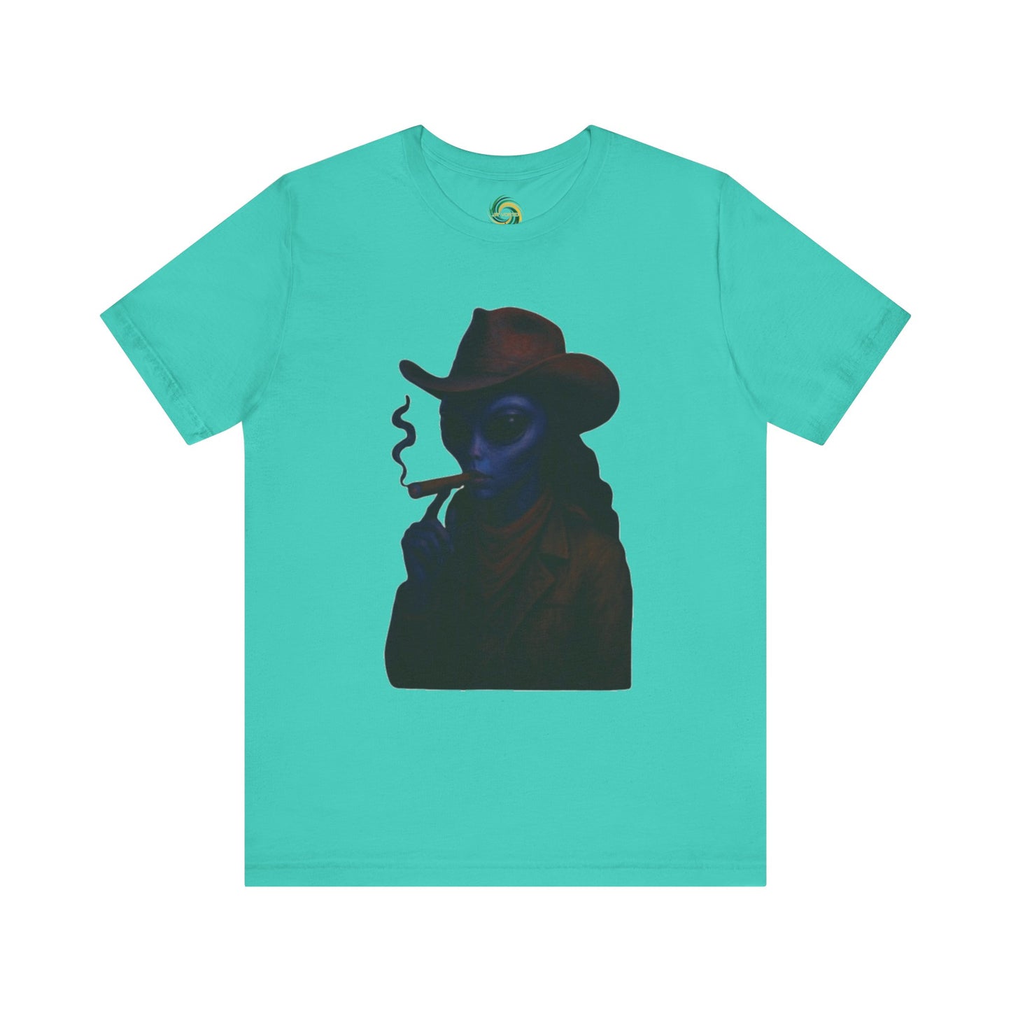 Mysterious Cowboy Tee, Unisex T-Shirt, Vintage Style Graphic Tee, Casual Wear, Gift for Him/Her, Unique Art Shirt