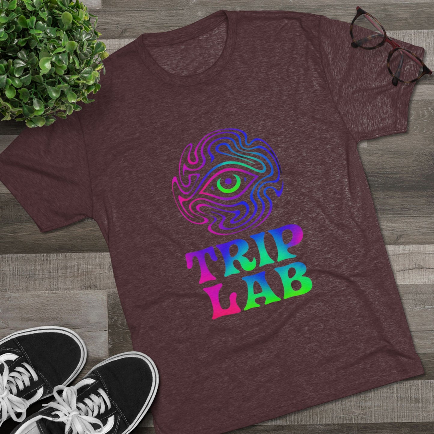Colorful Psychedelic Tee - Trip Lab Unisex Crew Shirt, Festival Wear, Gift for Him or Her, Summer Wardrobe, Boho Style T-Shirt