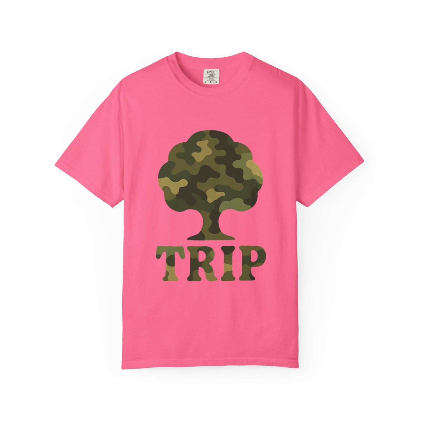 Camo Tree Trip T-Shirt - π Unisex Casual Tee, Nature Lover Gift, Adventure Wear, Outdoor Enthusiast, Travel Apparel