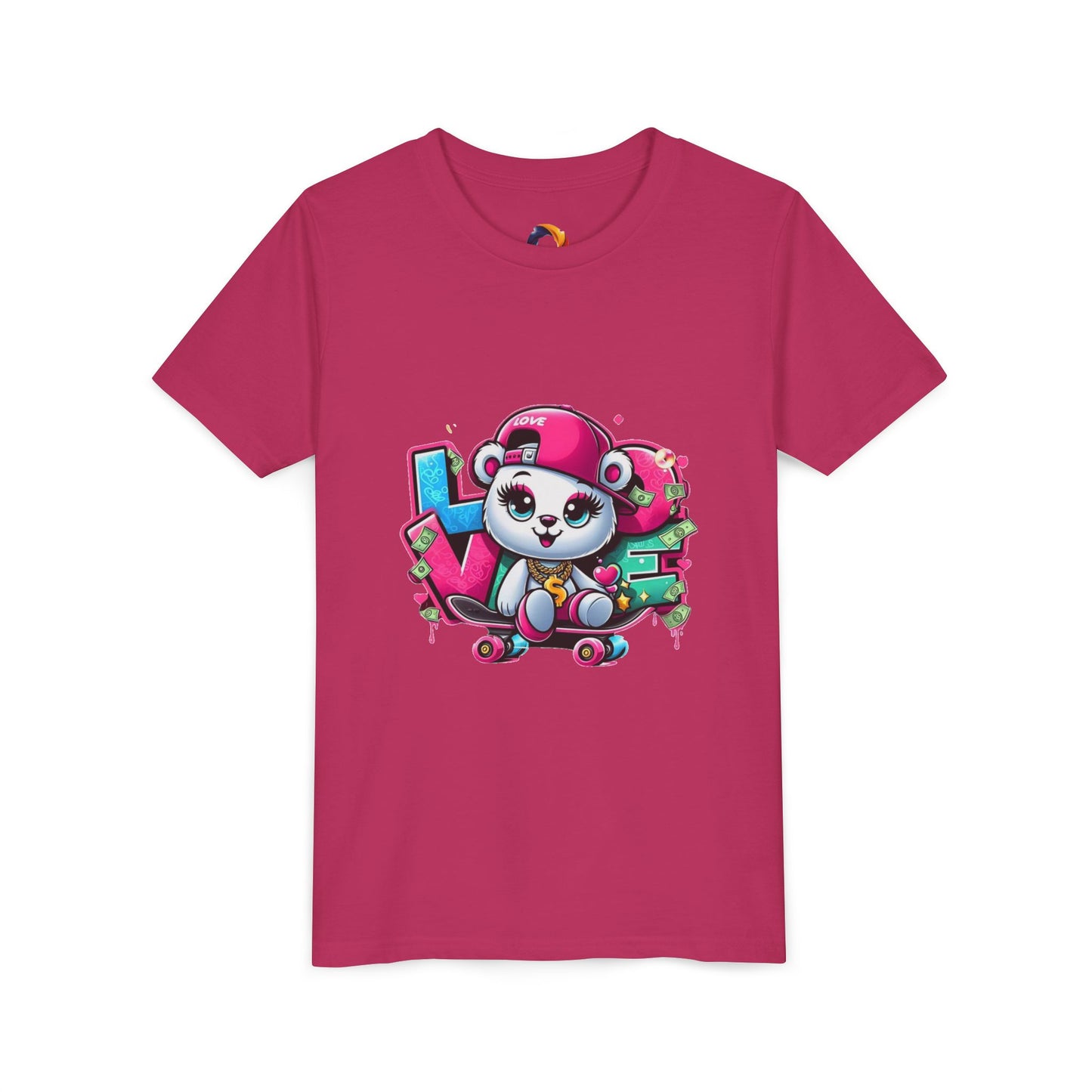 Cute Panda Graffiti Youth Tee, Kids Graphic Shirt, Skateboarding, Animal Lover Gift, Fun Casual Wear, Birthday Present