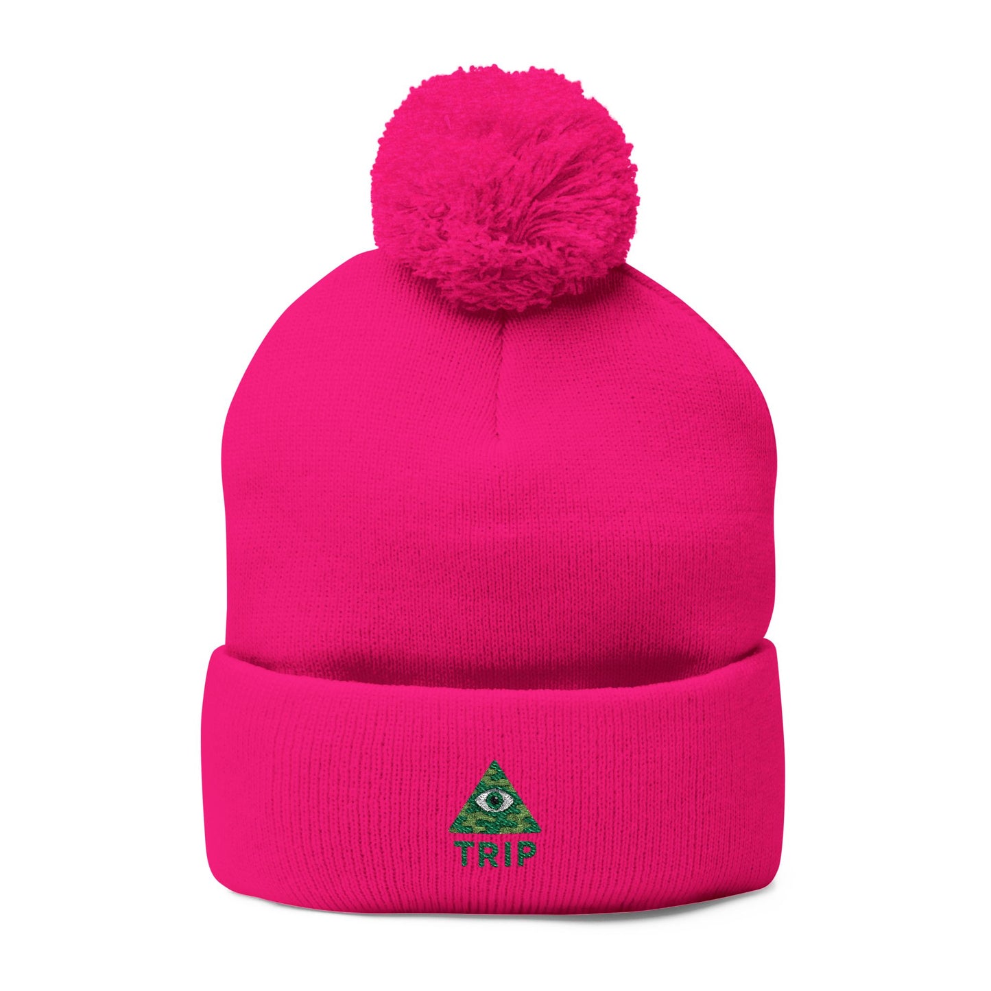 Cozy Embroidered Pom-Pom Knit Cap, Winter Hat for Men & Women, Holiday Gift Beanie, Cute Knitted Cap, Casual Headwear