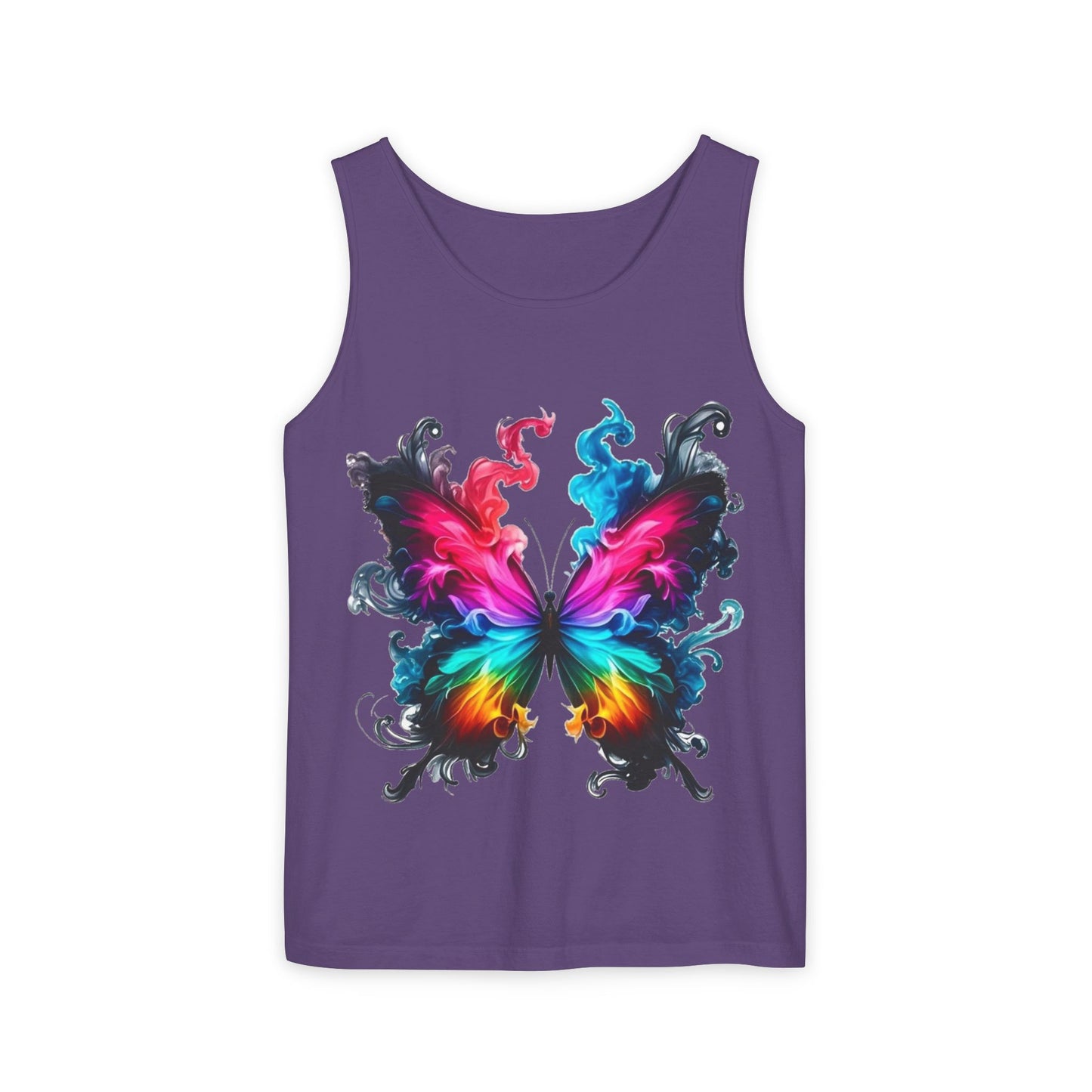Vibrant Butterfly Design Unisex Tank Top | Colorful Summer Sleeveless Shirt, Gift for Nature Lovers, Festival Wear, Eco-Friendly Fashion