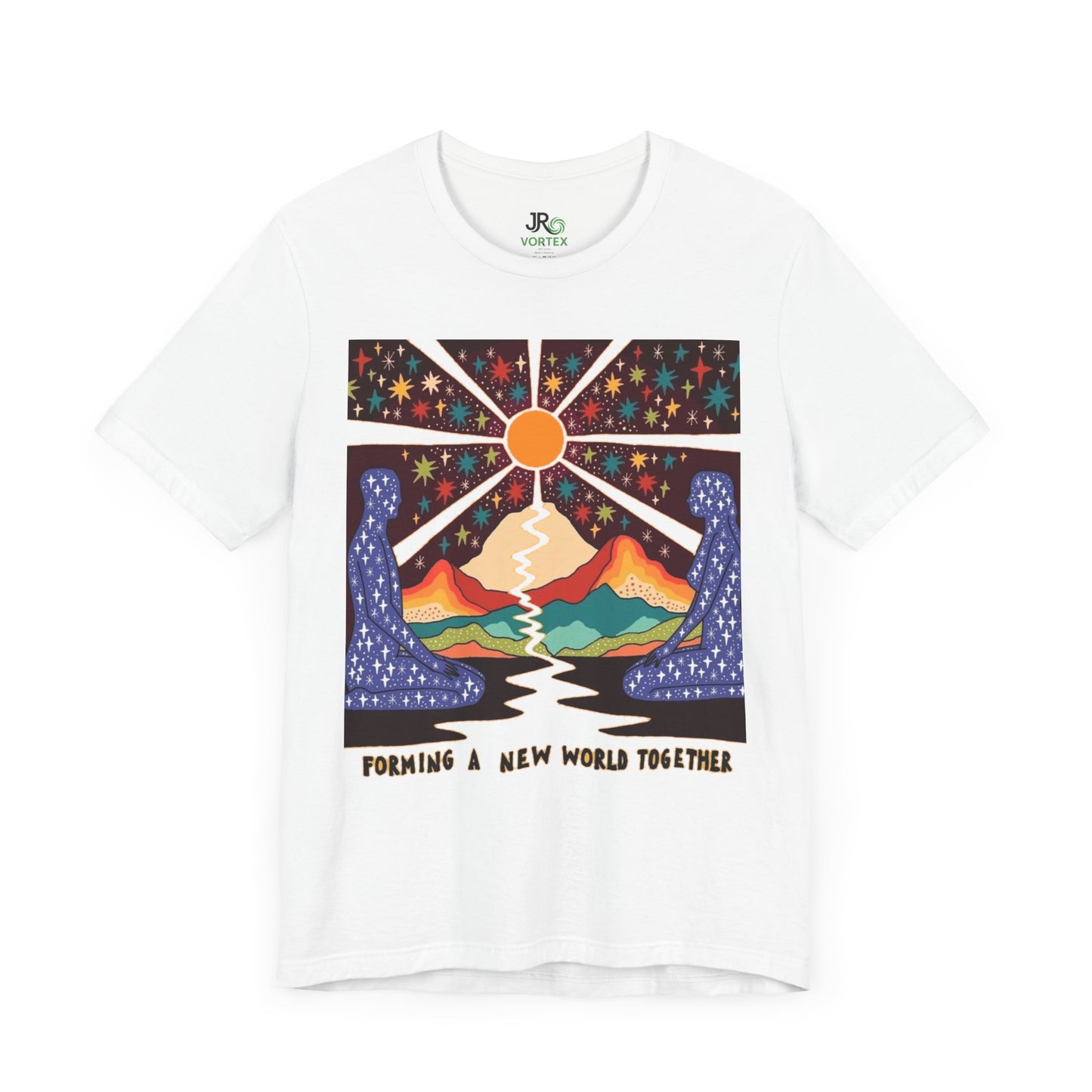 Creating a New World Together Tee, Unisex Graphic T-Shirt, Boho Style Shirt, Inspirational Gift, Eco-Conscious Fashion