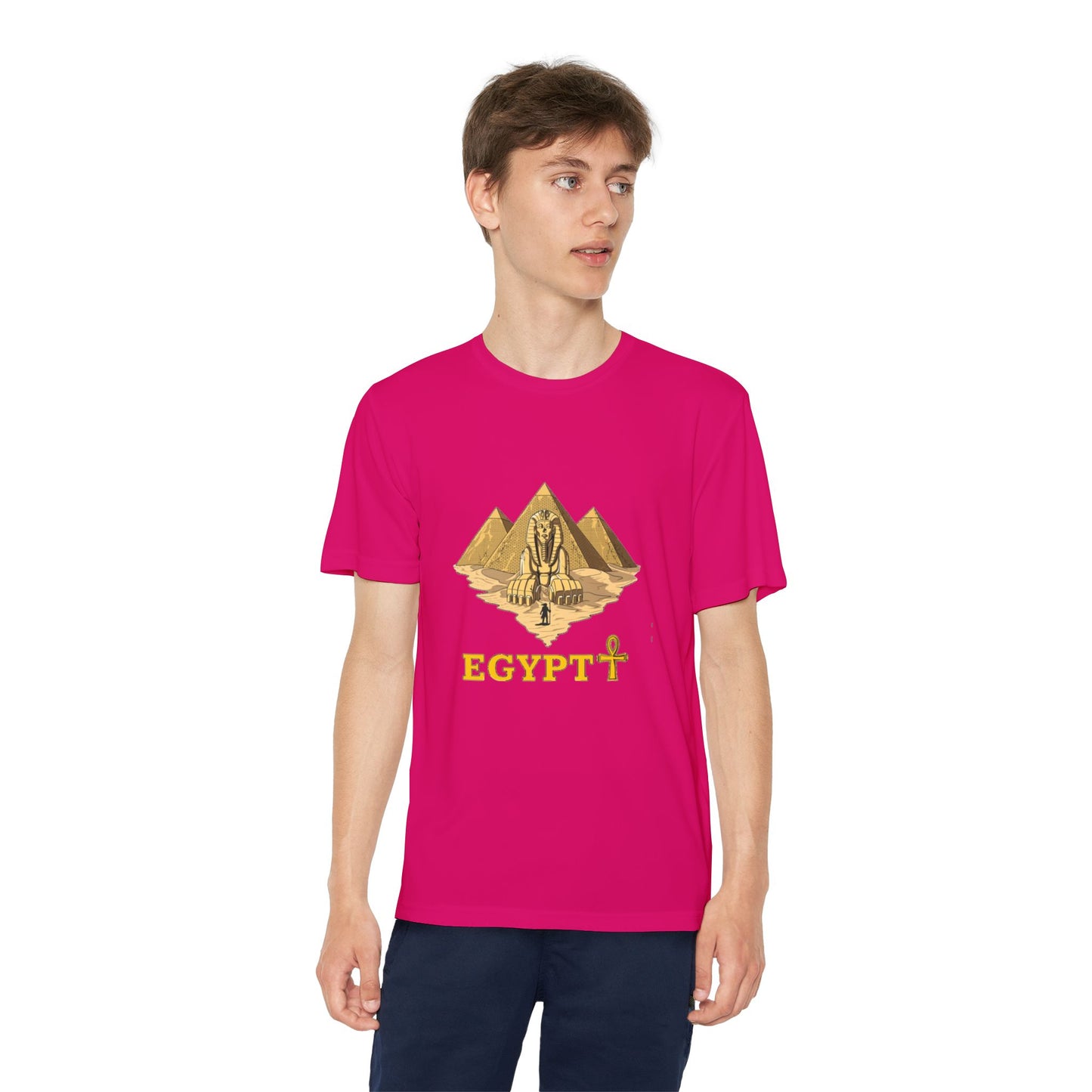 Egyptian Pyramid Youth Tee, Cool Shirt for Kids, Vintage Style Cotton Top, Gift for Birthdays, Travel Enthusiasts, Summer Wear
