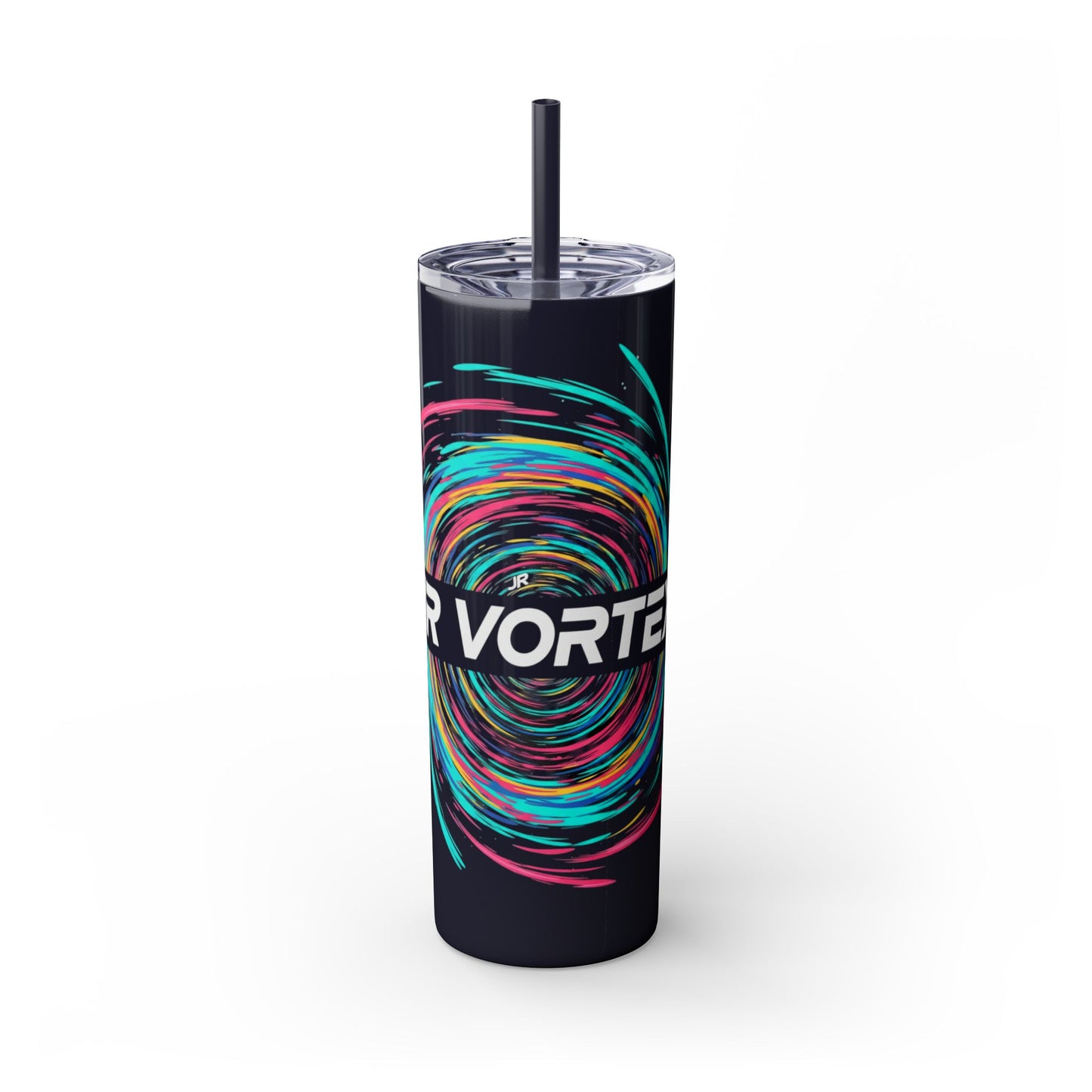 Colorful Swirl Skinny Tumbler with Straw, 20oz | Insulated Drinkware | Perfect for Gifts, Travel, Office, Beach, Summer Vibes