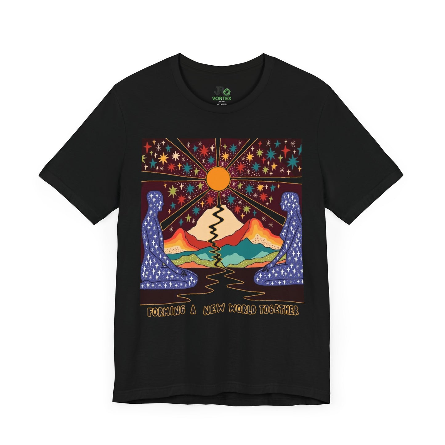 Creating a New World Together Tee, Unisex Graphic T-Shirt, Boho Style Shirt, Inspirational Gift, Eco-Conscious Fashion