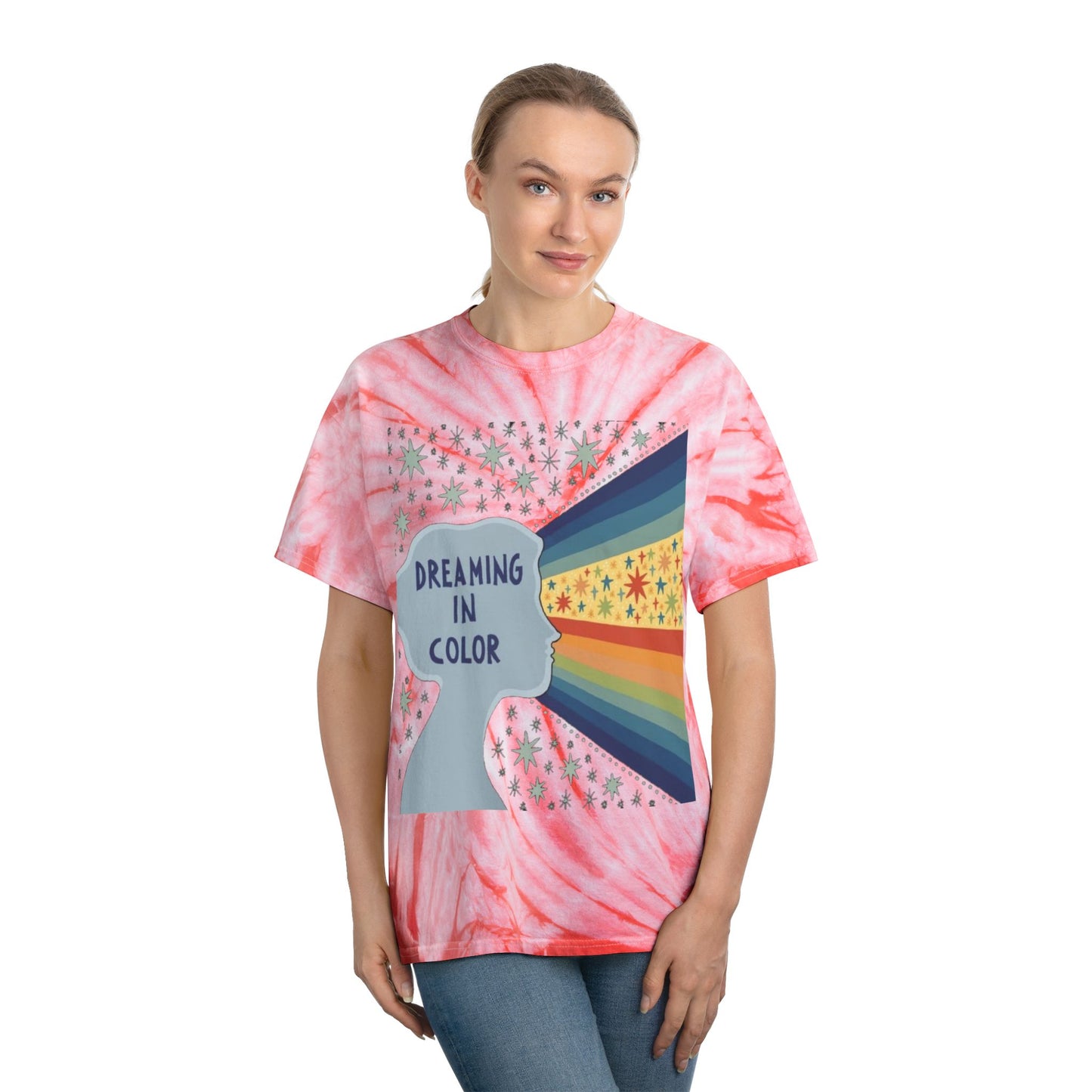 Dreaming in Color Tie-Dye Tee, Vibrant Unisex T-shirt, Bohemian Style, Casual Wear, Gift for Dreamers, Summer Fashion