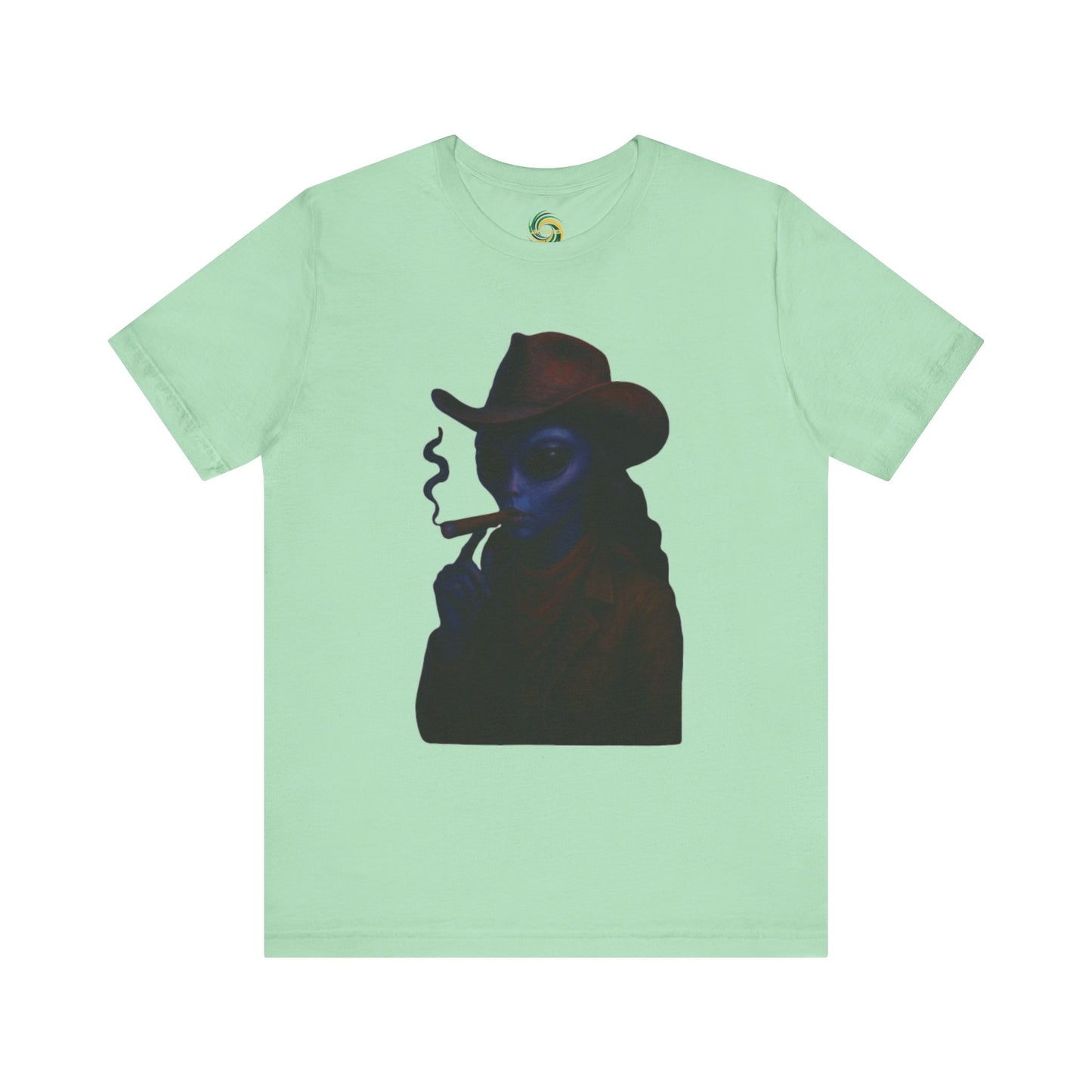 Mysterious Cowboy Tee, Unisex T-Shirt, Vintage Style Graphic Tee, Casual Wear, Gift for Him/Her, Unique Art Shirt