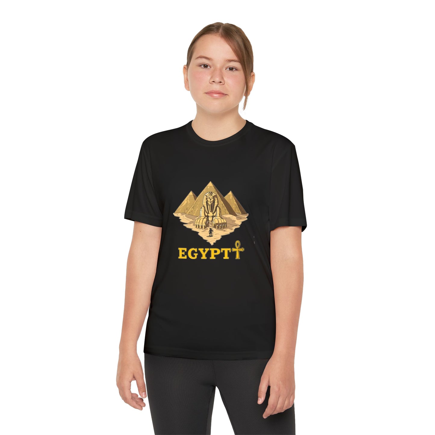 Egyptian Pyramid Youth Tee, Cool Shirt for Kids, Vintage Style Cotton Top, Gift for Birthdays, Travel Enthusiasts, Summer Wear