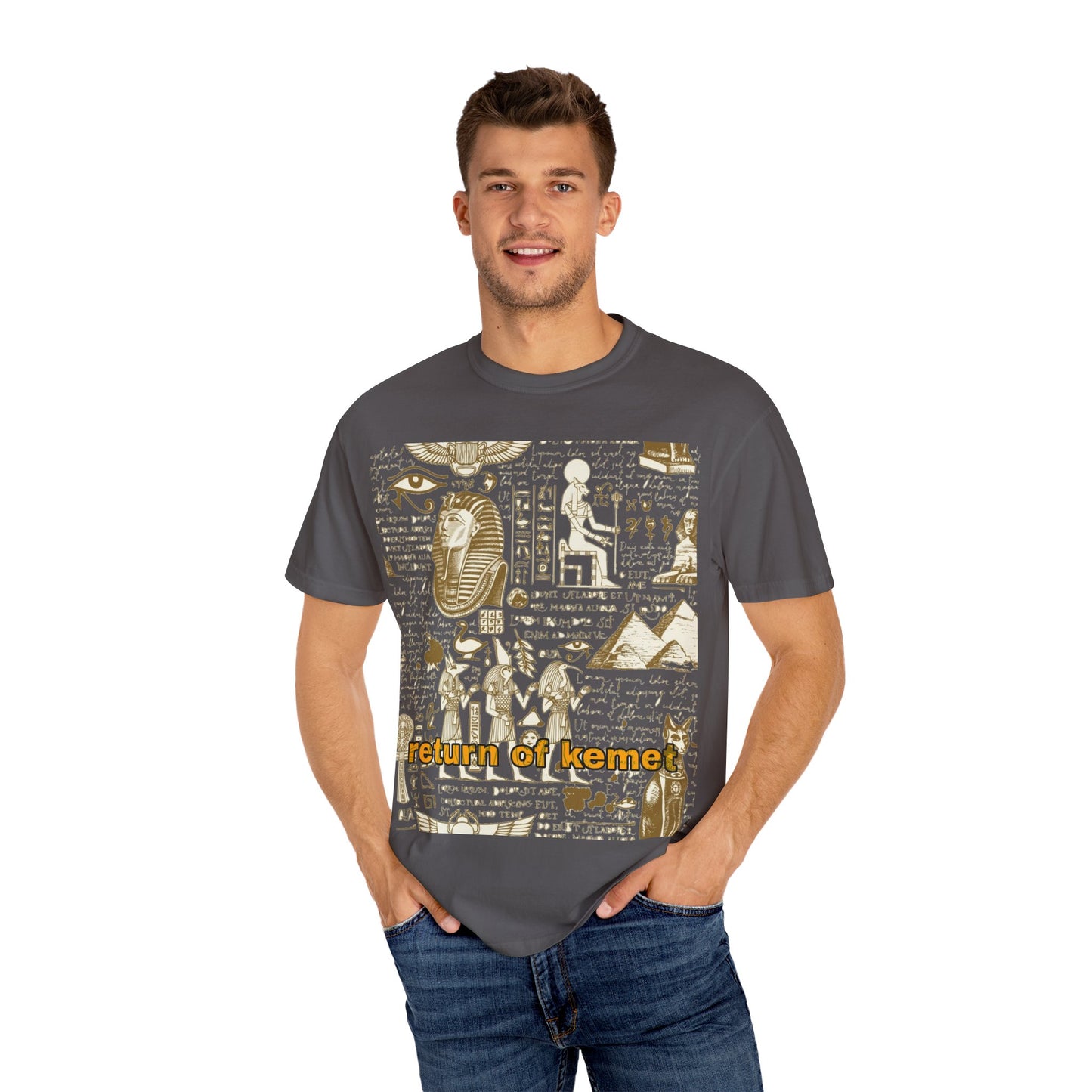 Egyptian-Inspired Unisex T-Shirt - Retro Vibe, Perfect for Music Lovers, Festivals, Gifts, Casual Wear, Vintage Style