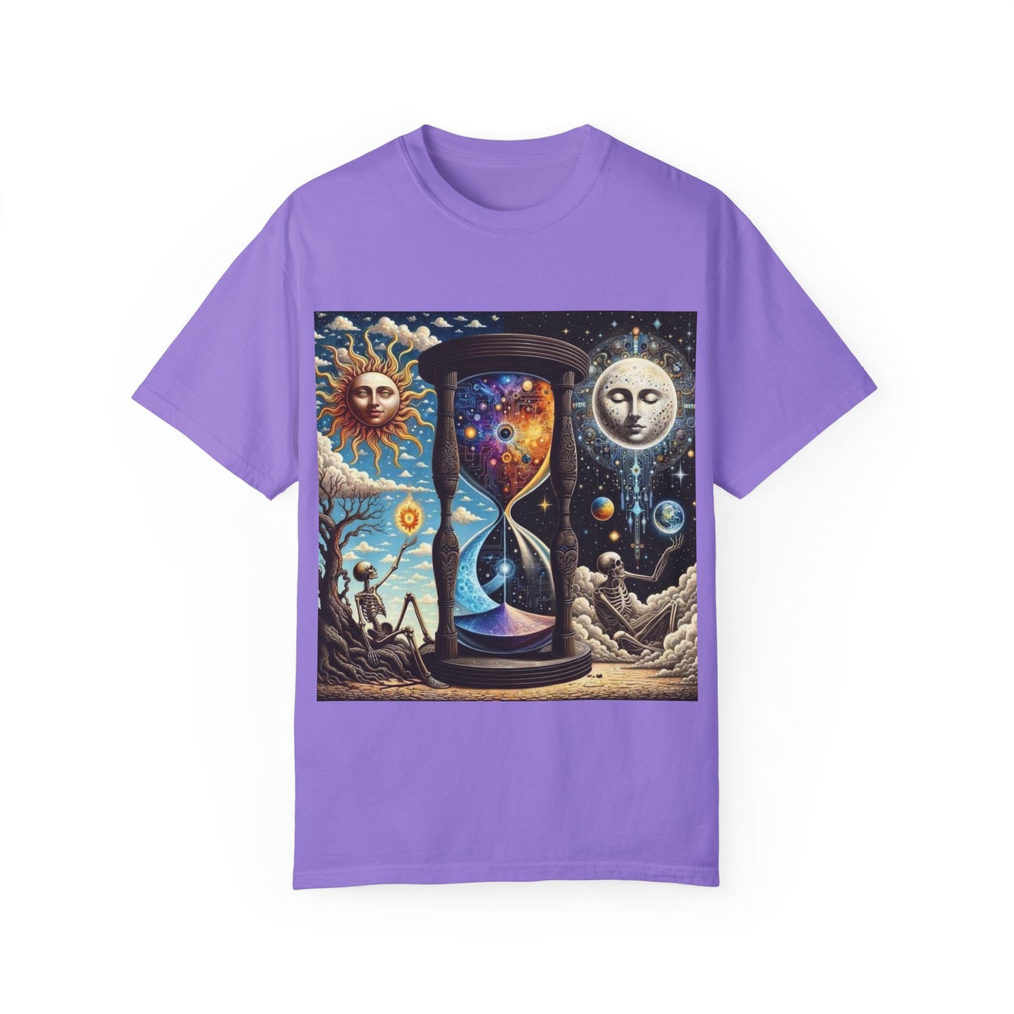 Cosmic Hourglass T-shirt, Vintage Graphic Tee, Perfect Gift for Astronomy Lovers, Unisex Casual Wear, Spiritual Vibe, Universal Design
