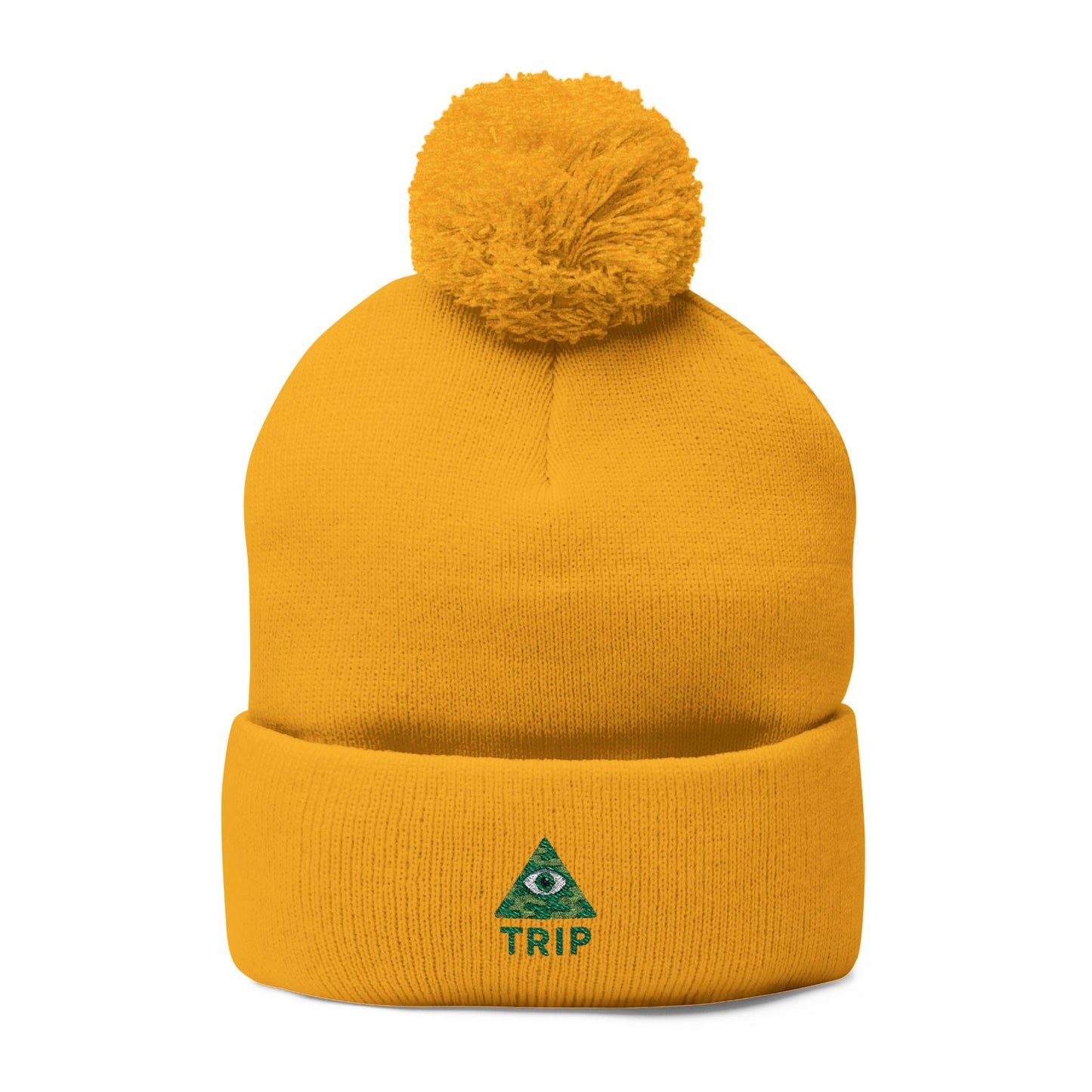 Cozy Embroidered Pom-Pom Knit Cap, Winter Hat for Men & Women, Holiday Gift Beanie, Cute Knitted Cap, Casual Headwear