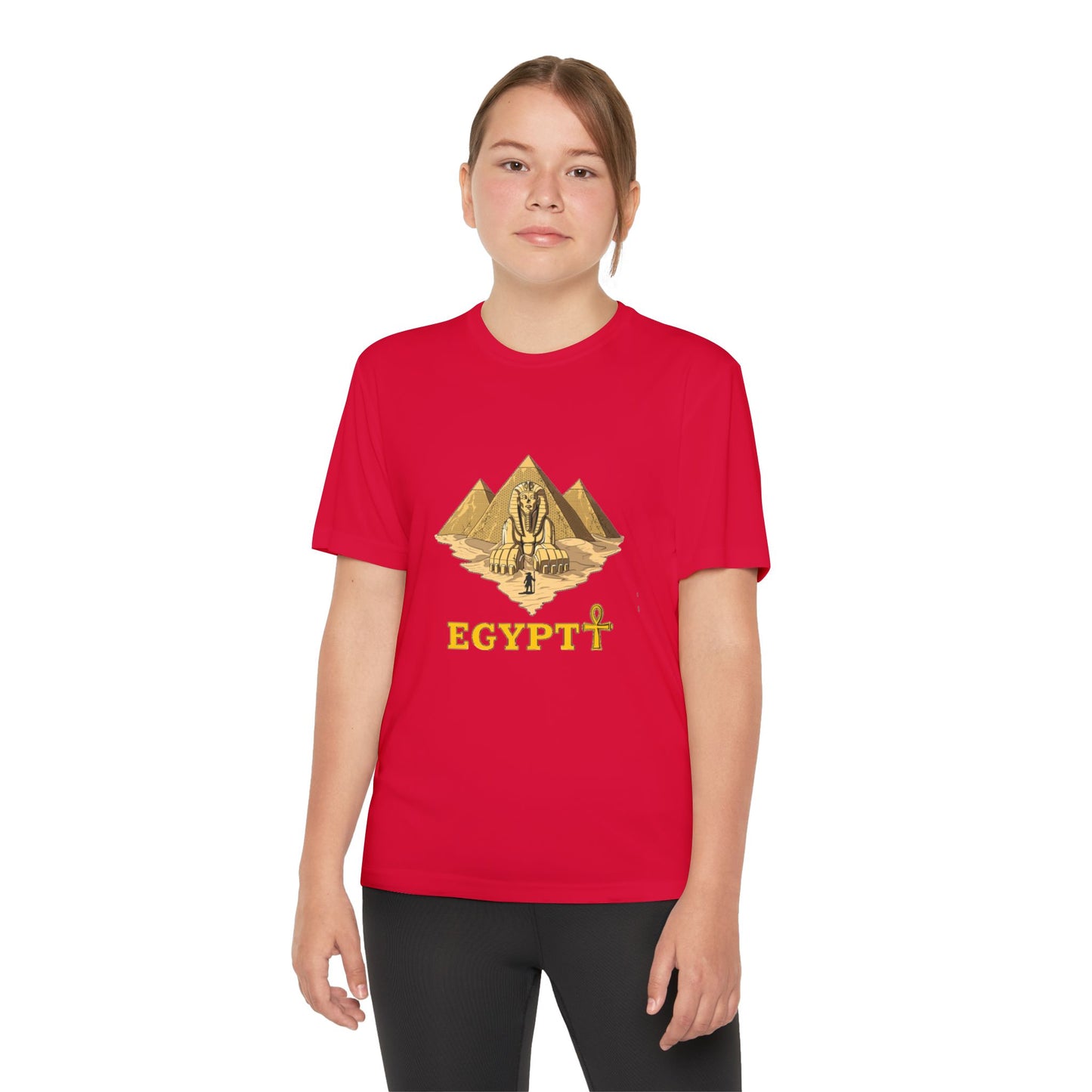 Egyptian Pyramid Youth Tee, Cool Shirt for Kids, Vintage Style Cotton Top, Gift for Birthdays, Travel Enthusiasts, Summer Wear