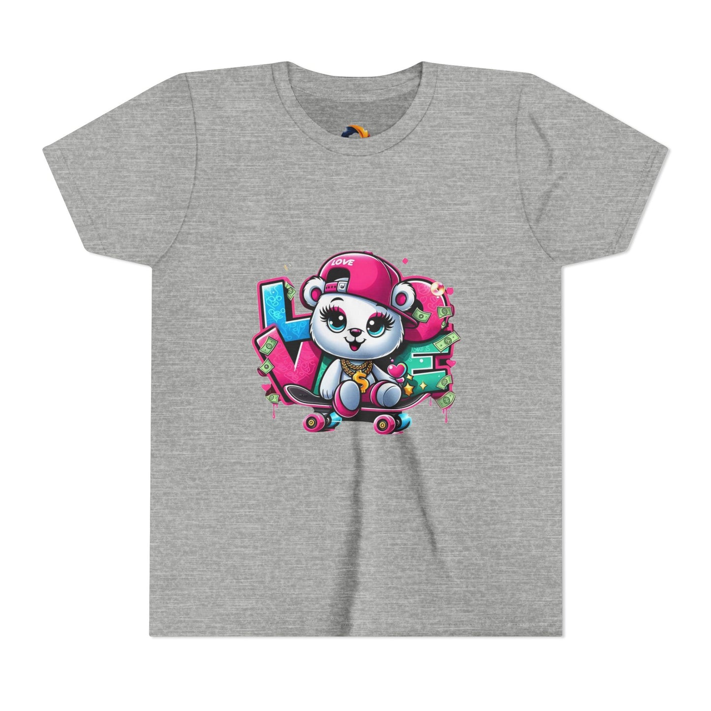 Cute Panda Graffiti Youth Tee, Kids Graphic Shirt, Skateboarding, Animal Lover Gift, Fun Casual Wear, Birthday Present