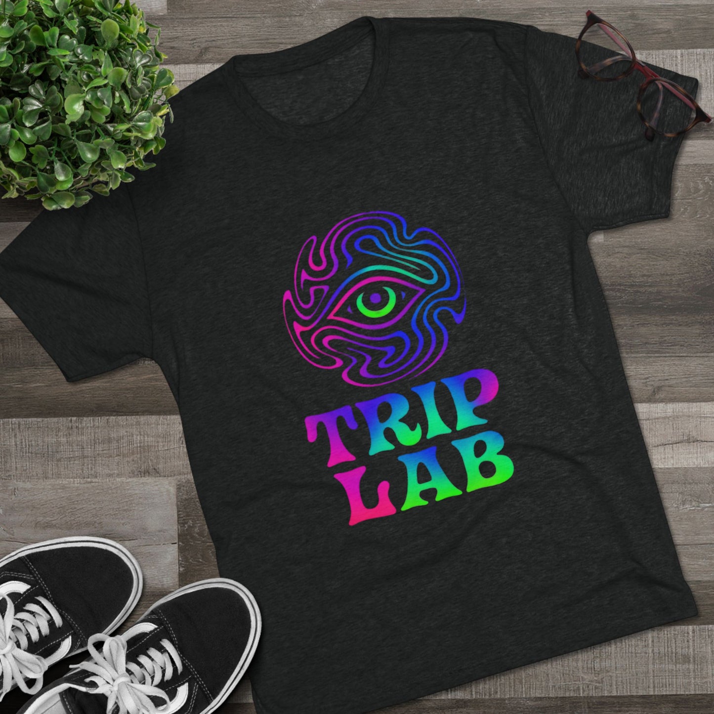 Colorful Psychedelic Tee - Trip Lab Unisex Crew Shirt, Festival Wear, Gift for Him or Her, Summer Wardrobe, Boho Style T-Shirt