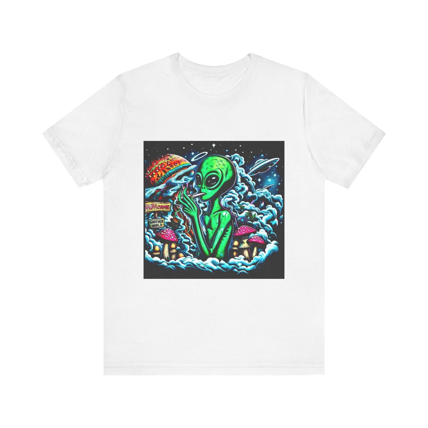 Alien Vibes Unisex Tee, Retro Alien Shirt, UFO Graphic Tee, Cute Space T-Shirt, Gift for Sci-Fi Lovers