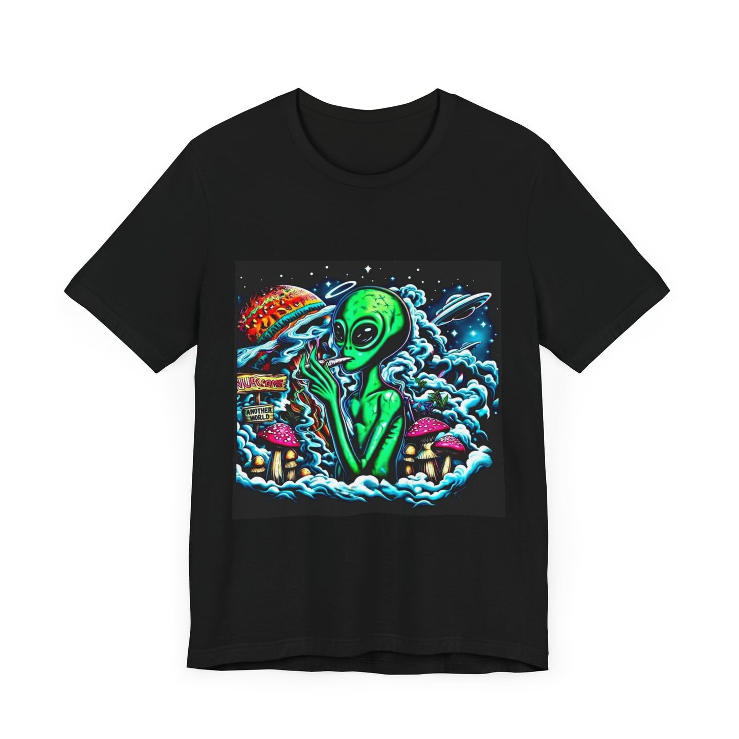 Alien Vibes Unisex Tee, Retro Alien Shirt, UFO Graphic Tee, Cute Space T-Shirt, Gift for Sci-Fi Lovers
