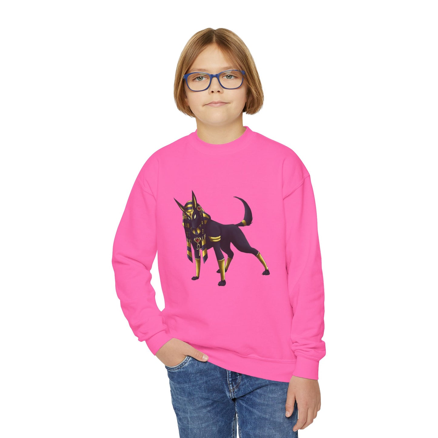 Golden Dog Youth Crewneck Sweatshirt, Animal Lover Gift, Cozy Youth Apparel, Pet Memorial, Dog-Themed Sweatshirt, Fun Everyday Wear