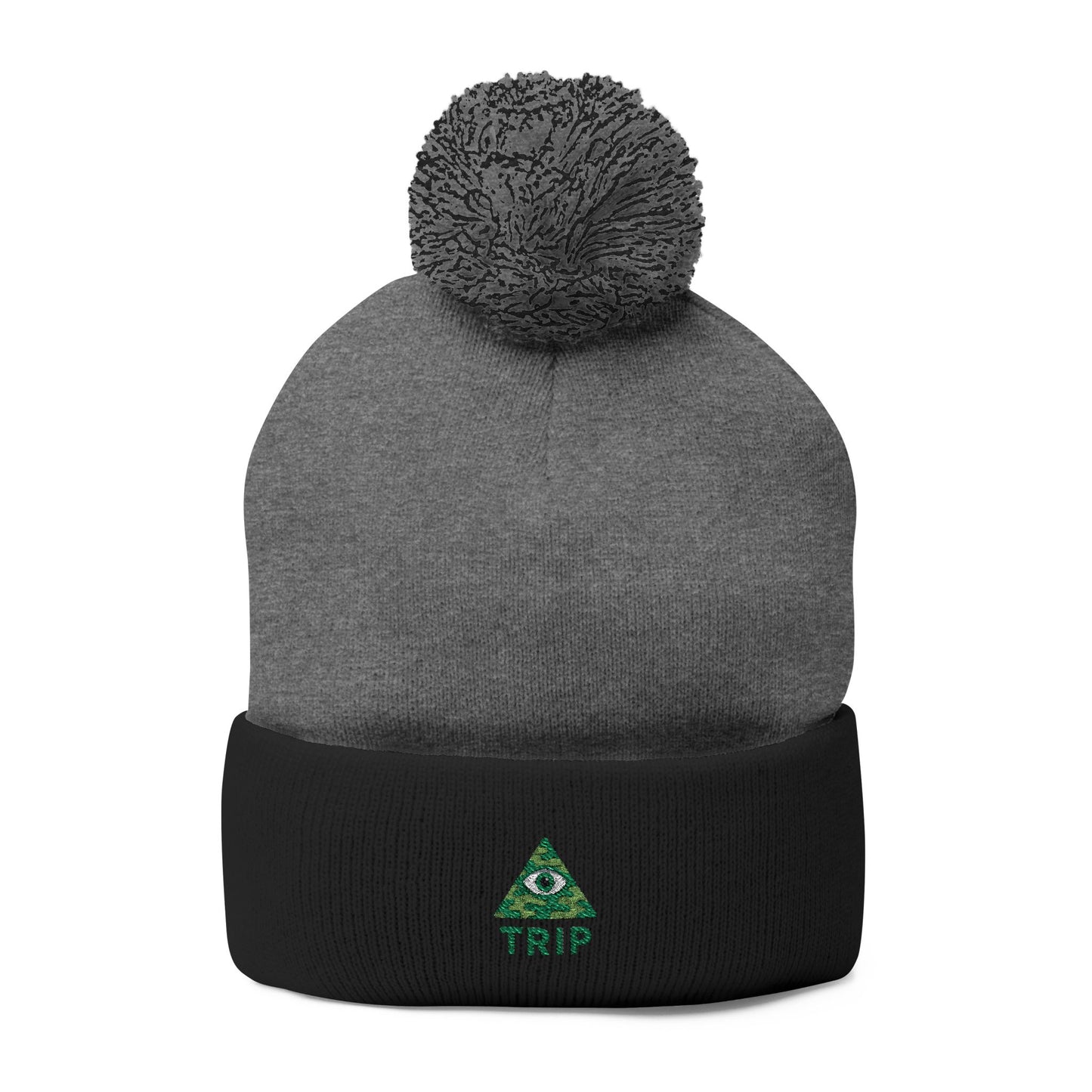 Cozy Embroidered Pom-Pom Knit Cap, Winter Hat for Men & Women, Holiday Gift Beanie, Cute Knitted Cap, Casual Headwear